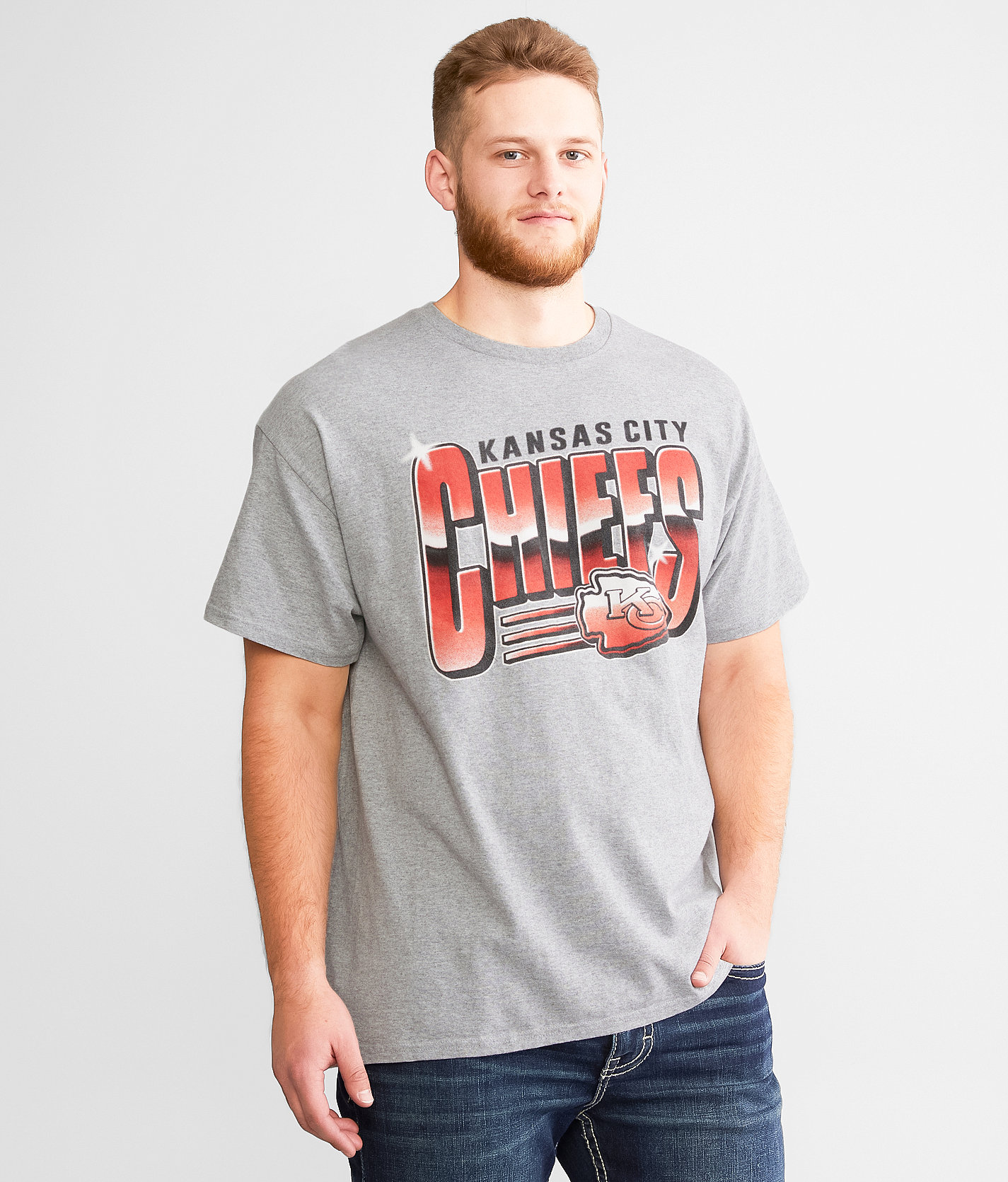 Junkfood Kansas City Chiefs Football T-Shirt - Men's T-Shirts in Heather Grey