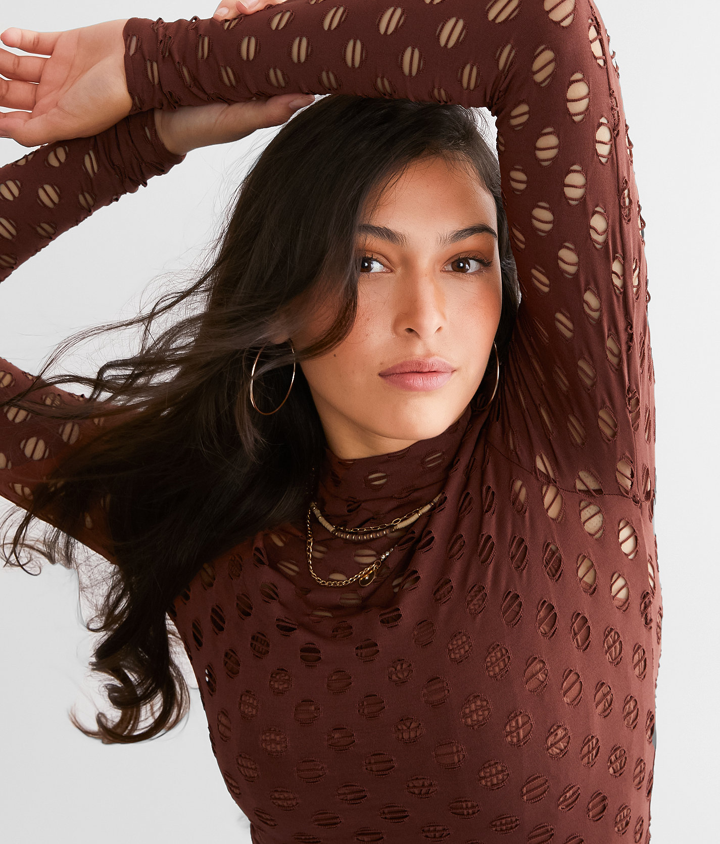 Gilded Intent Cut-Out Top - Women's Shirts & Blouses in Cinnamon