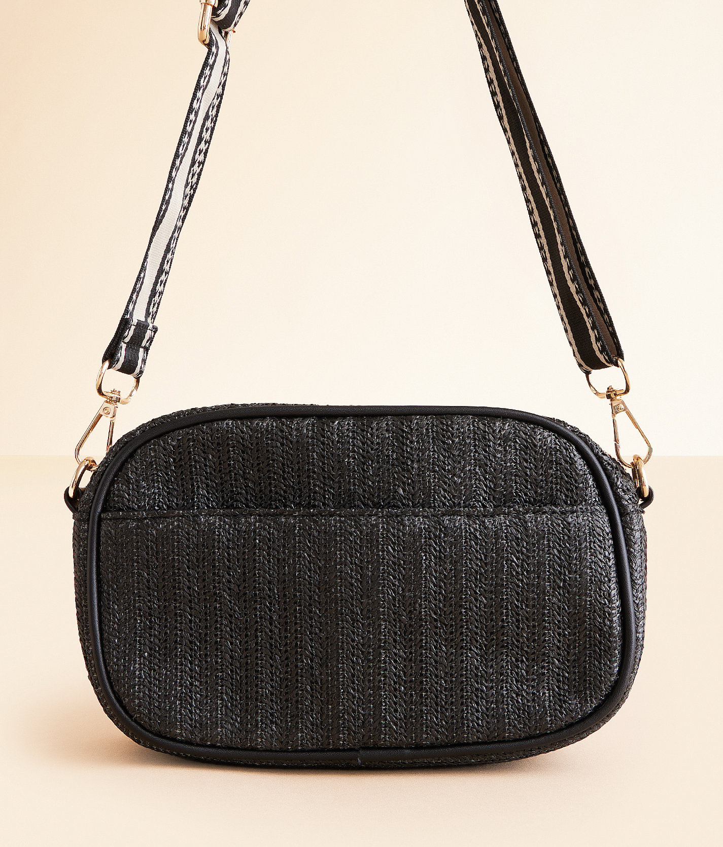 Moda Luxe Woven Crossbody Purse - Women's Bags & Wallets in Black