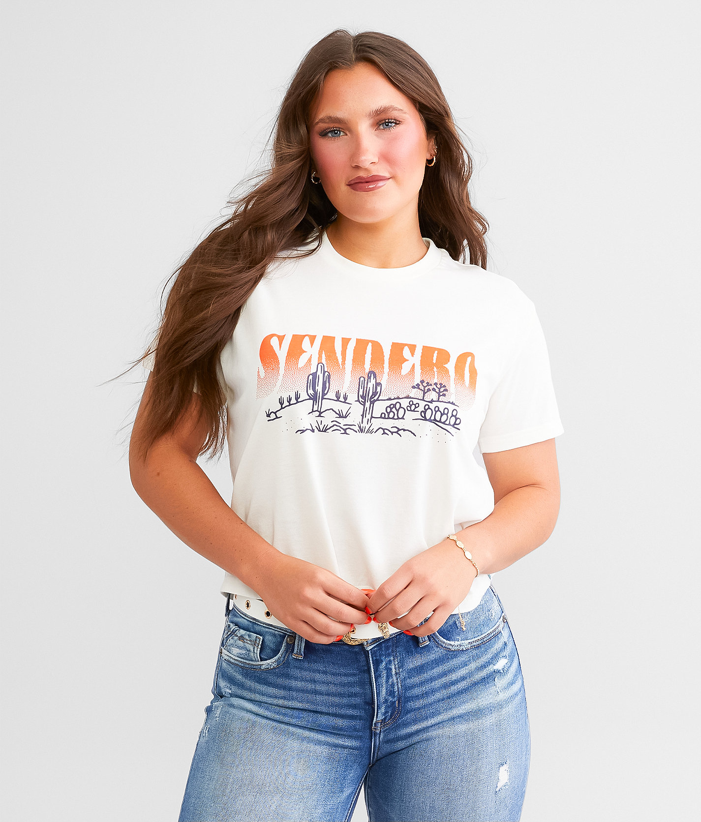 Sendero Provisions Co. Desert Dreams Cropped T-Shirt - Women's T-Shirts in Vintage White