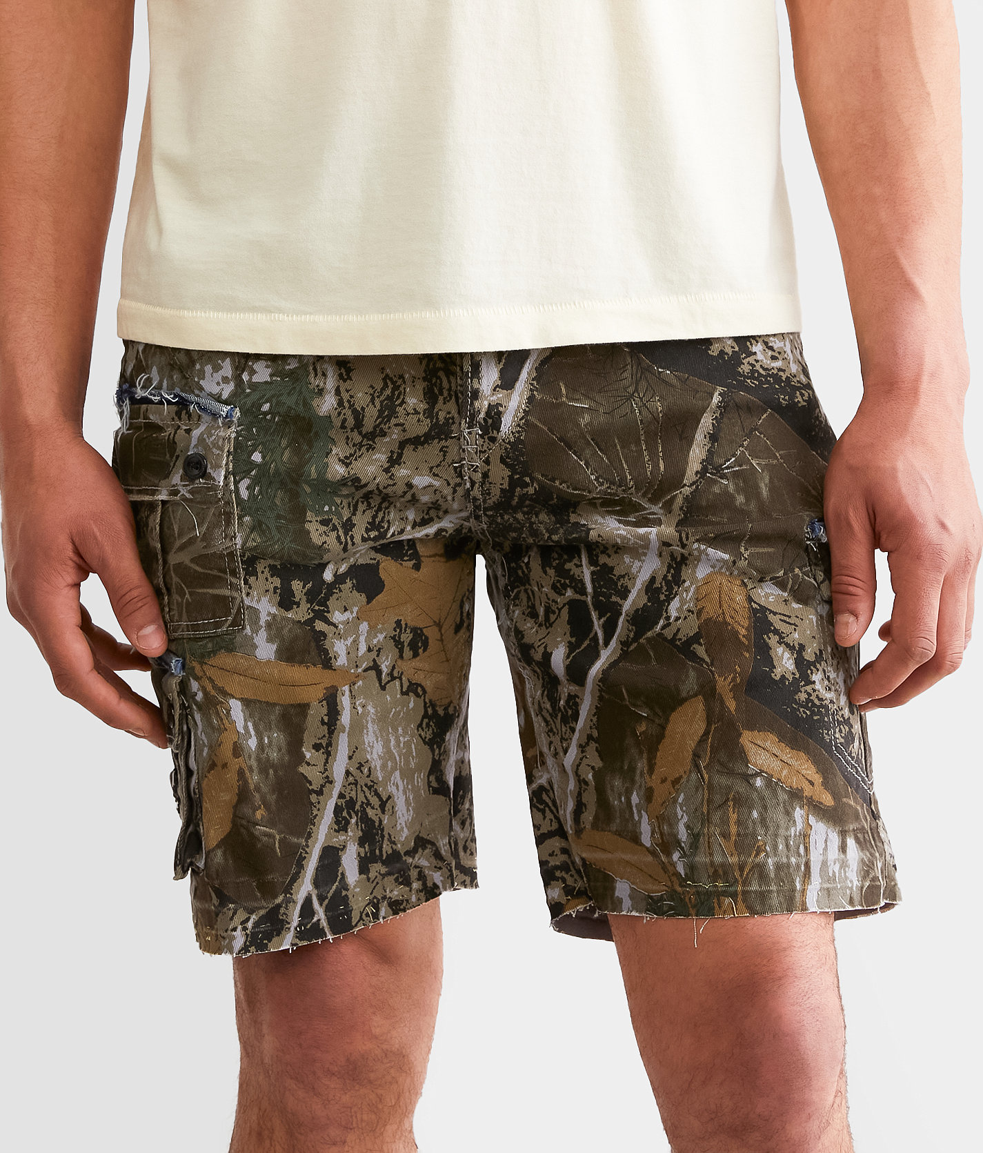 Smuggler's Moon Camo Cargo Stretch Short - Men's Shorts in Black Camo