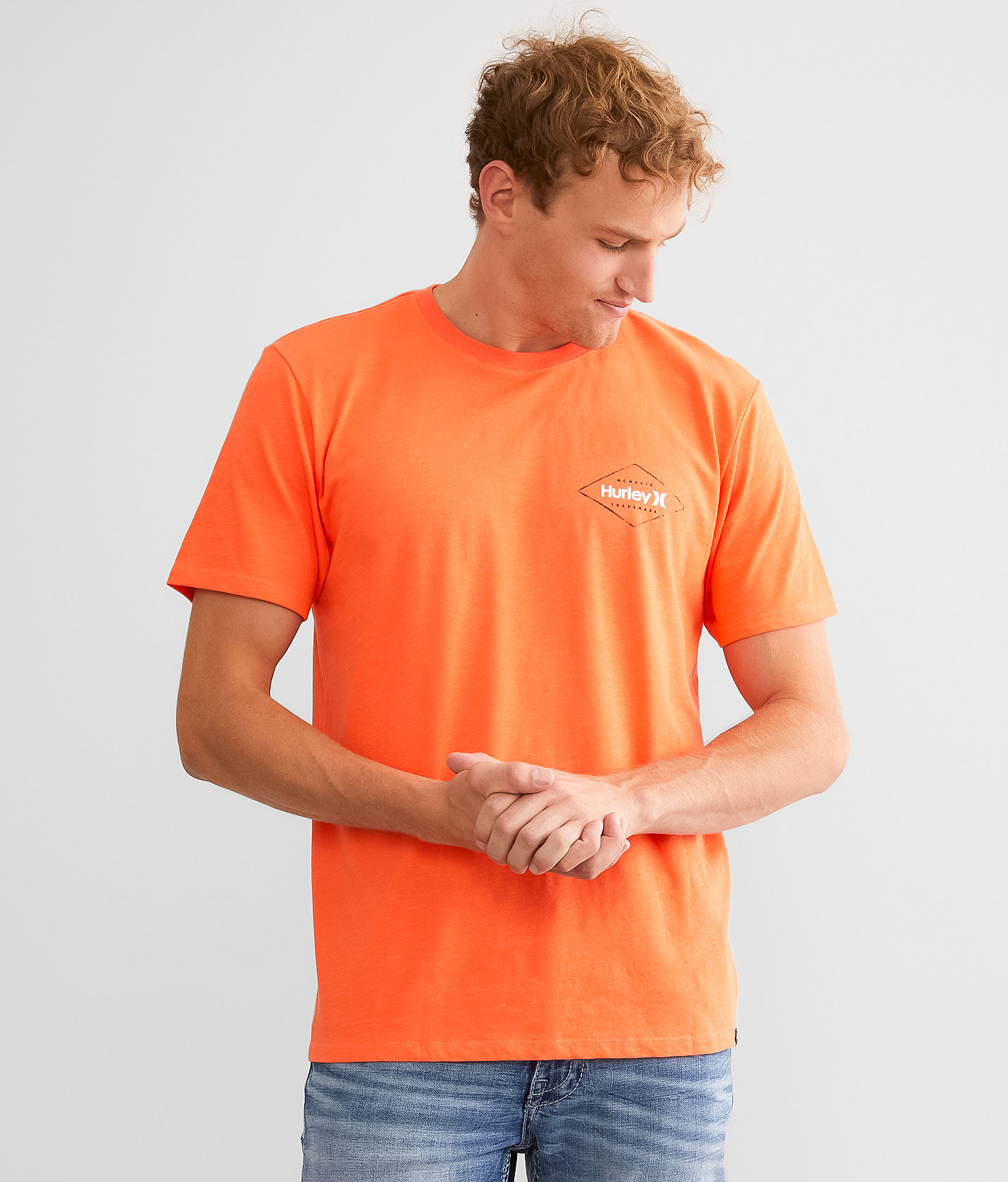 Hurley Geometric T-Shirt - Men's T-Shirts in Flash Crimson Bright Mang