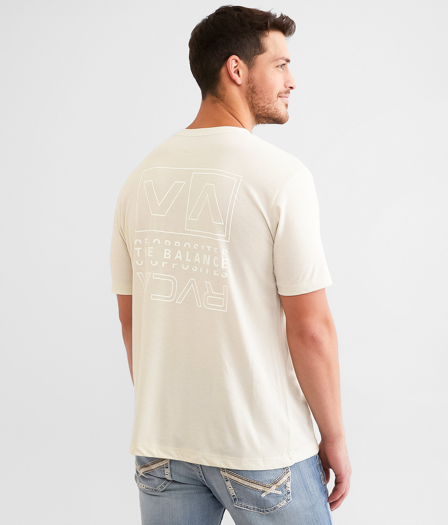 RVCA Breaking Balance Pin Sport T-Shirt - Men's T-Shirts in Storm Grey