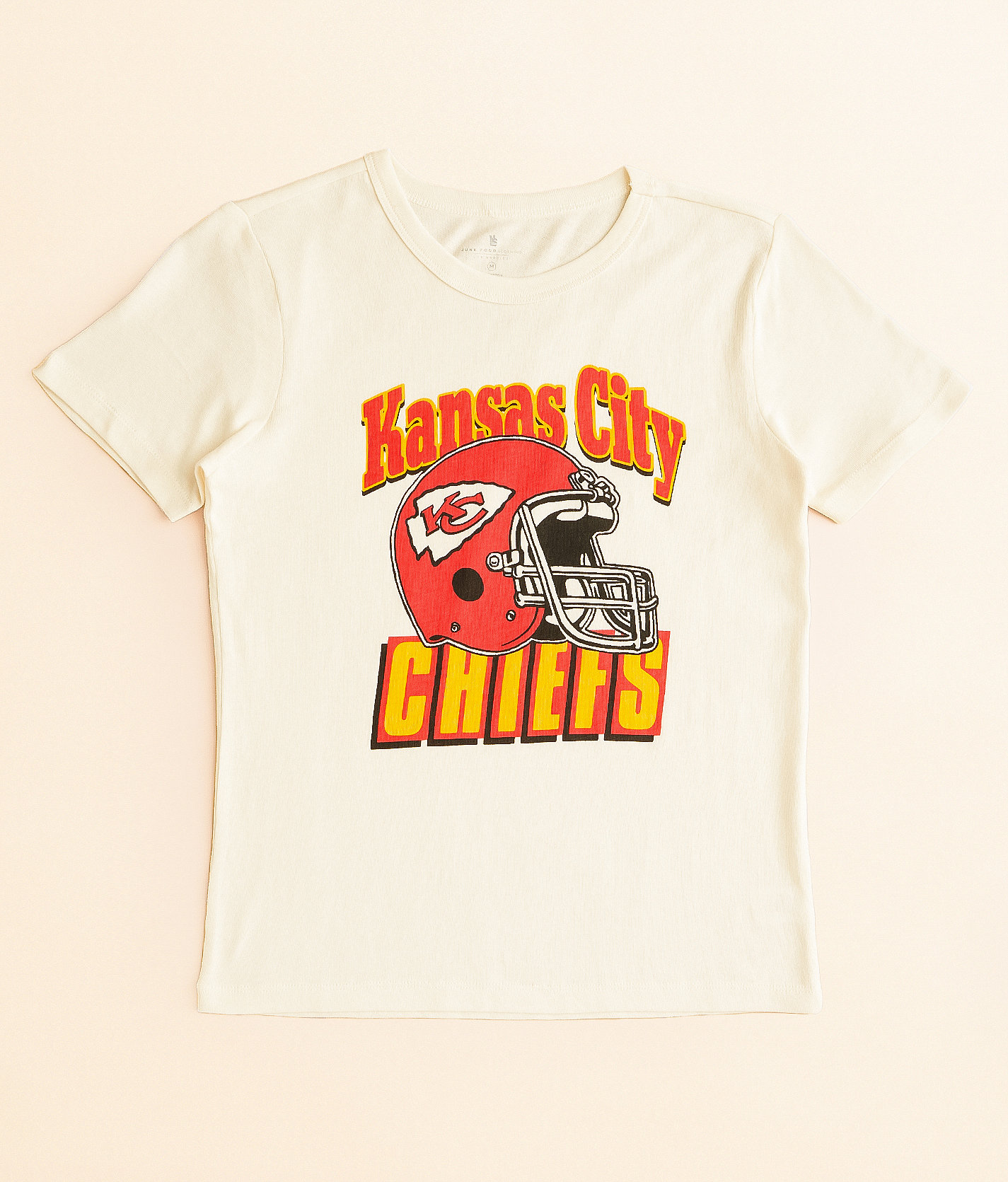 Boys - Junkfood Kansas City Chiefs Helmet T-Shirt - Boy's T-Shirts in Vintage White