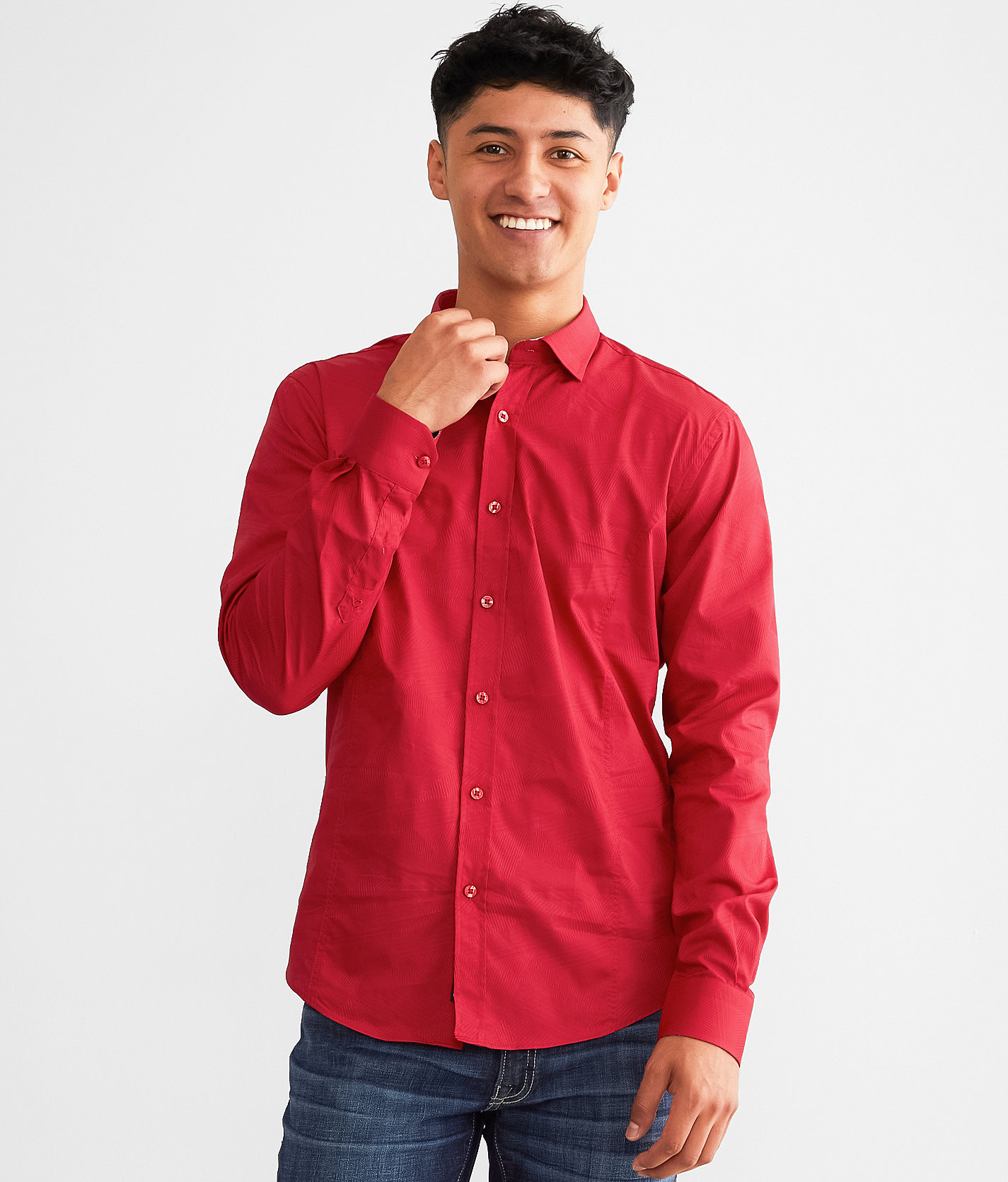 Eight X Textured Shirt - Men's Shirts in Red