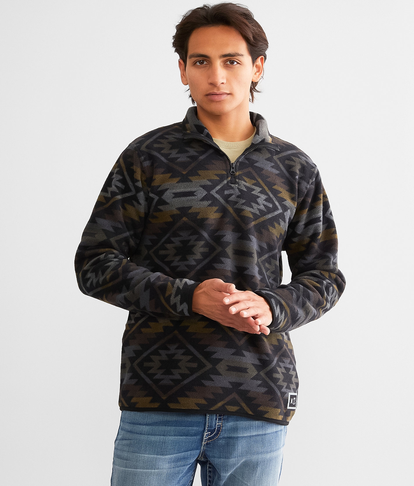 Hurley Mesa Windchill Fleece Pullover - Men's Sweatshirts in Espresso