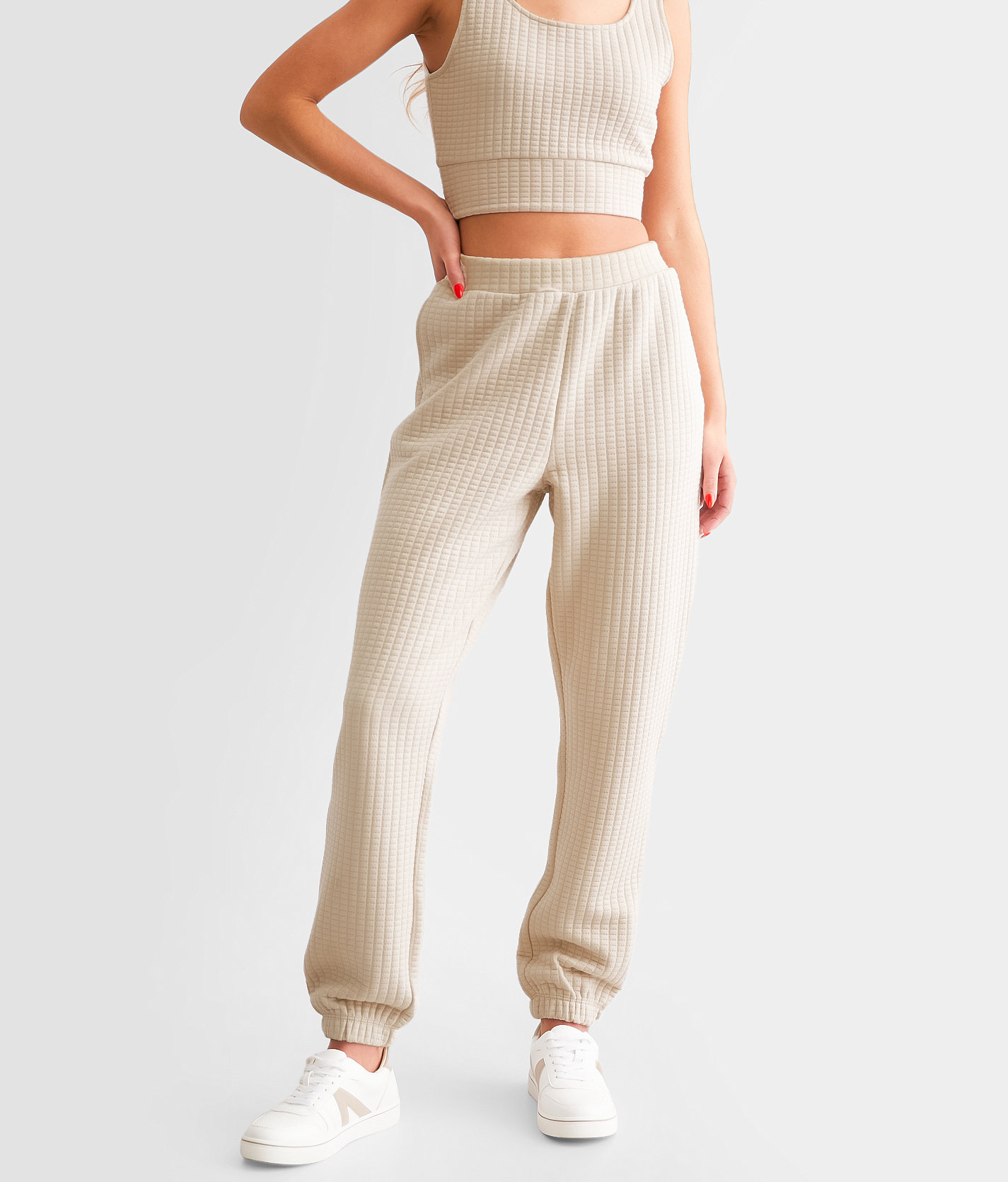 Gilded Intent Quilted Stitch Jogger - Women's Sweatpants in Peyote