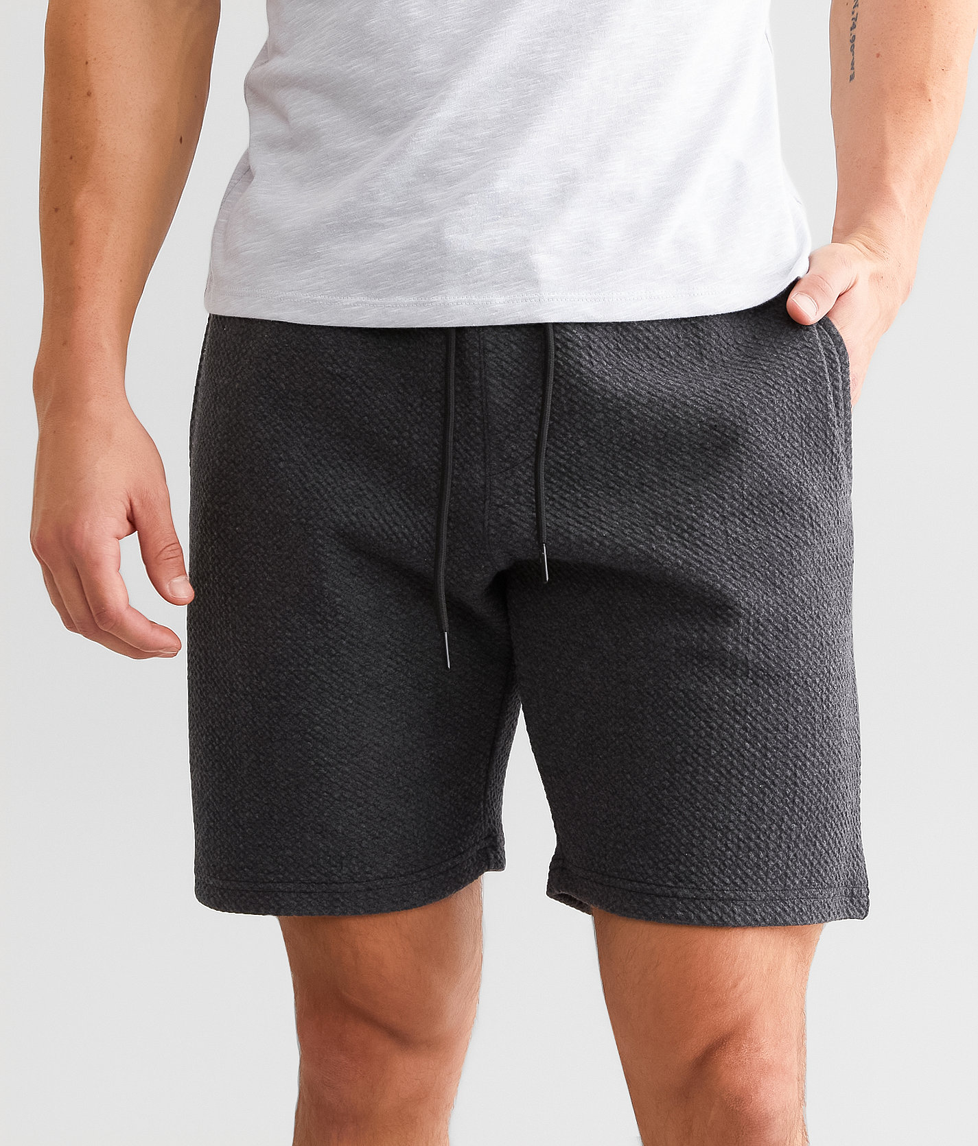 BKE Textured Performance Knit Short - Men's Shorts in Charcoal Heather