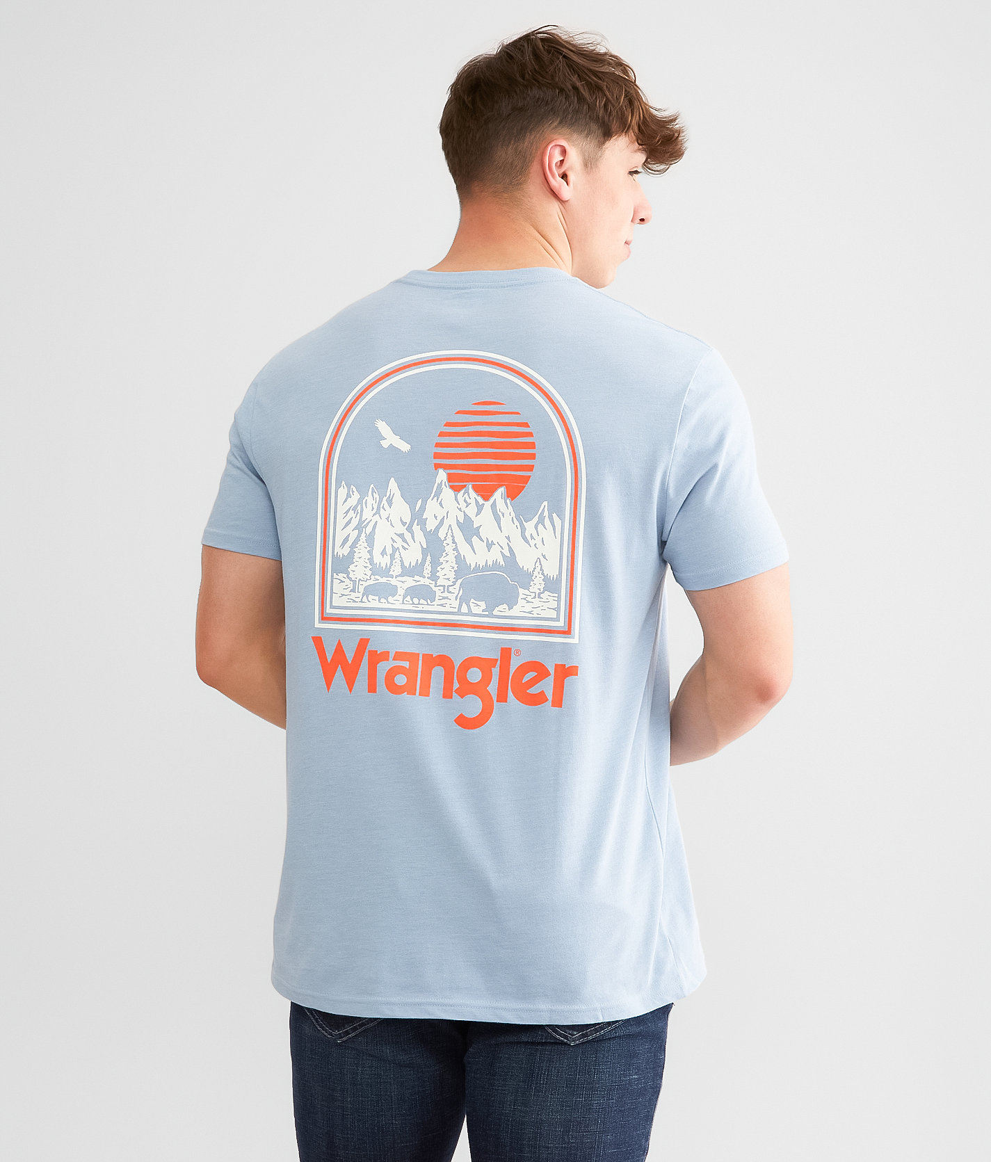 Wrangler® Scaped T-Shirt - Men's T-Shirts in Ashley Blue Heather