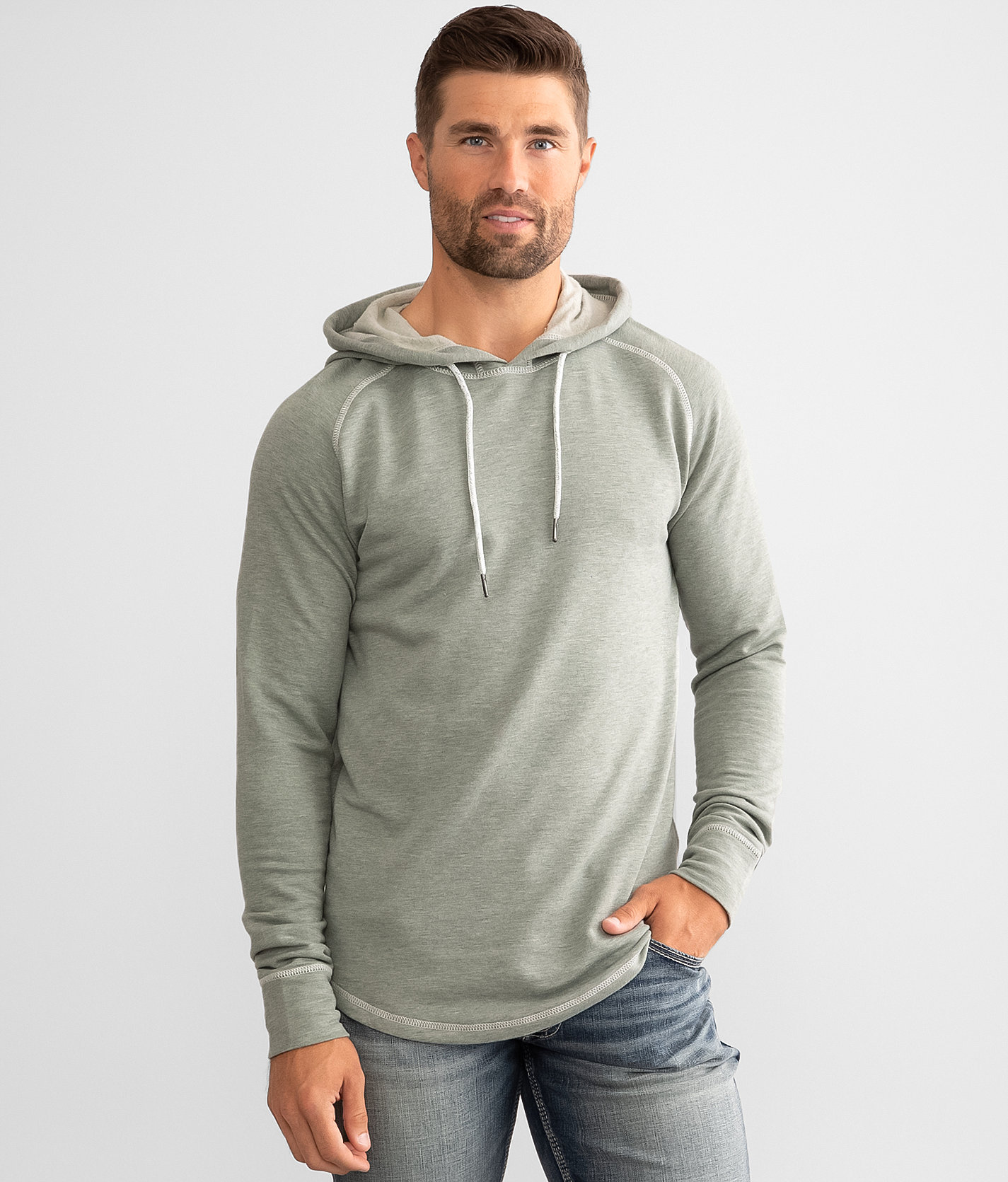 BKE Knit Hoodie - Men's Sweatshirts in Dusty Olive