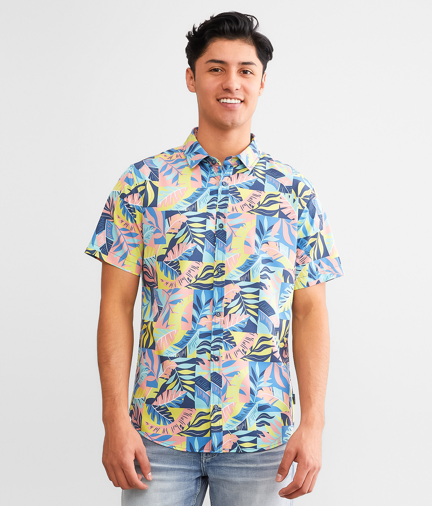Departwest Tropical Performance Stretch Shirt - Men's Shirts in Turquoise