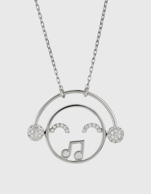 Moyen DJ Diamond 18ct White Gold Pendant