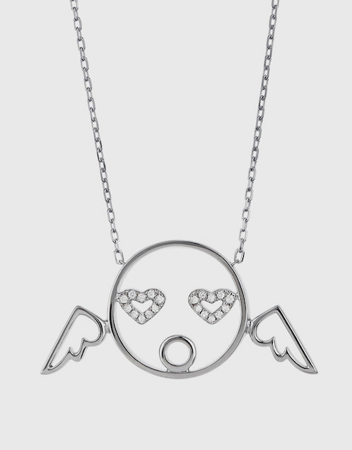 Moyen Diamond 18ct White Gold Cupid Pendant