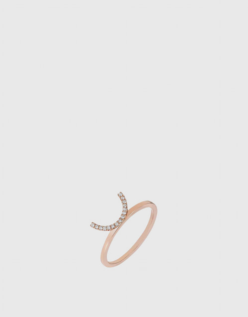 Elements Diamond Crescent 18ct Rose Gold Ring