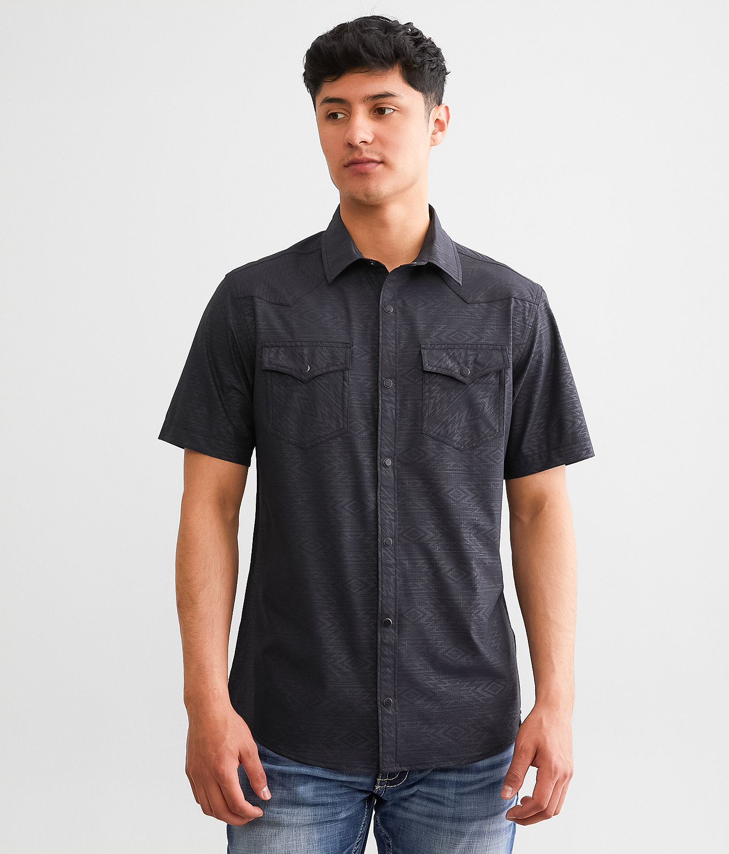 Gentry County Tonal Southwestern Athletic Performance Shirt - Men's Shirts in Black