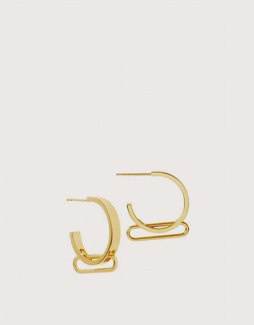NEXUS Petite Levitate 18ct Yellow Gold Vermeil Hoop Earrings