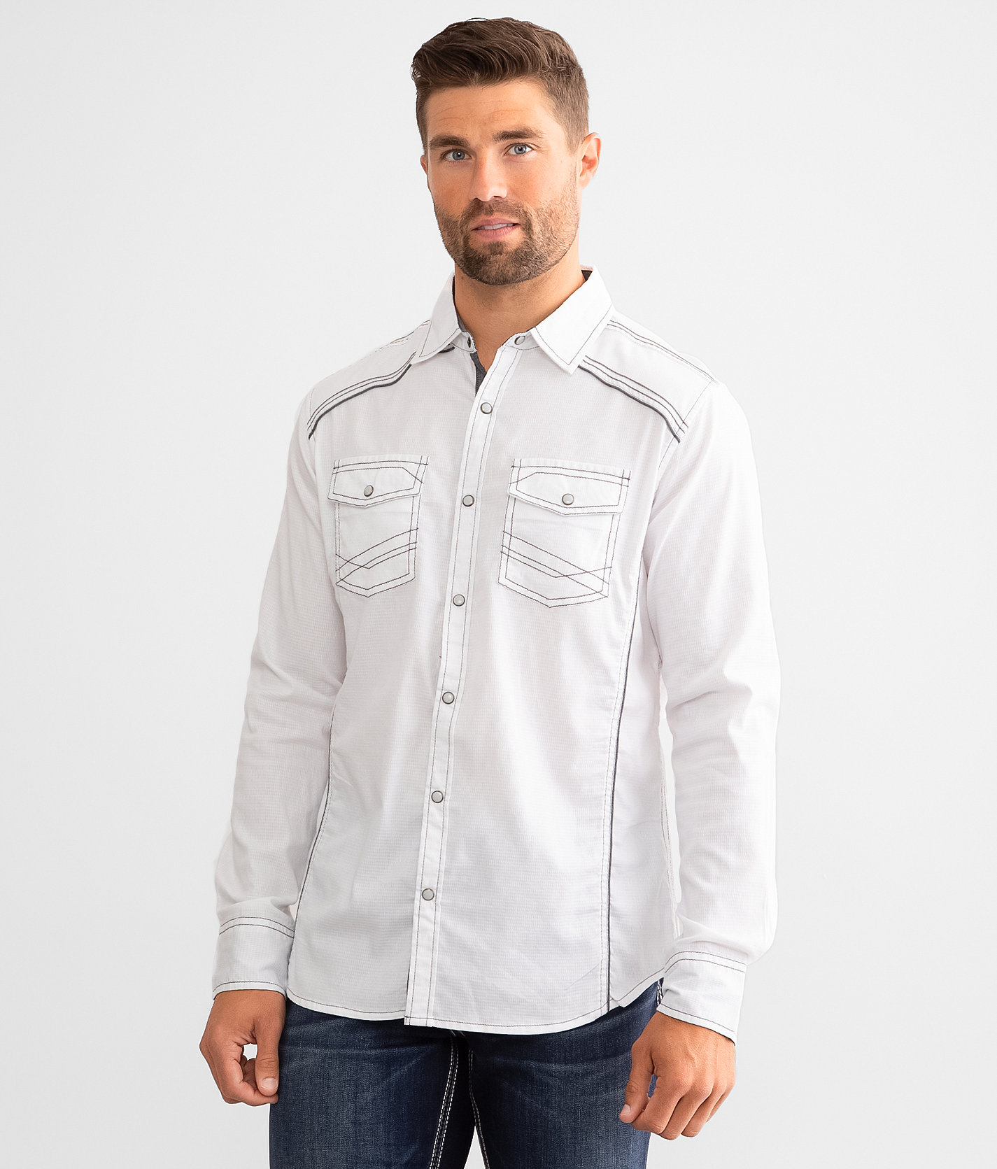 BKE Solid Standard Shirt - Men's Shirts in White
