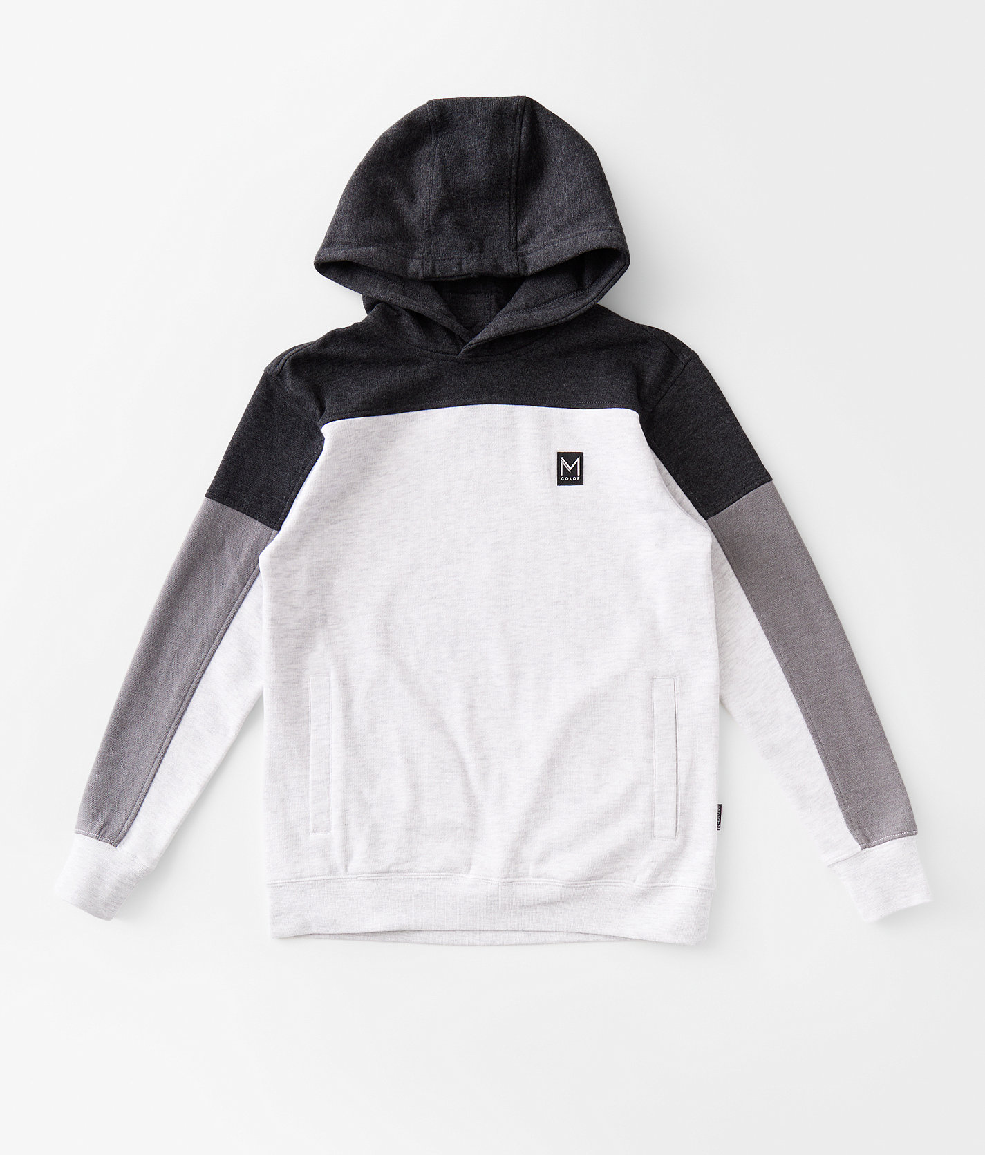 Boys - Maven Co-op Color Block Hooded Sweatshirt - Boy's Sweatshirts in Black Grey