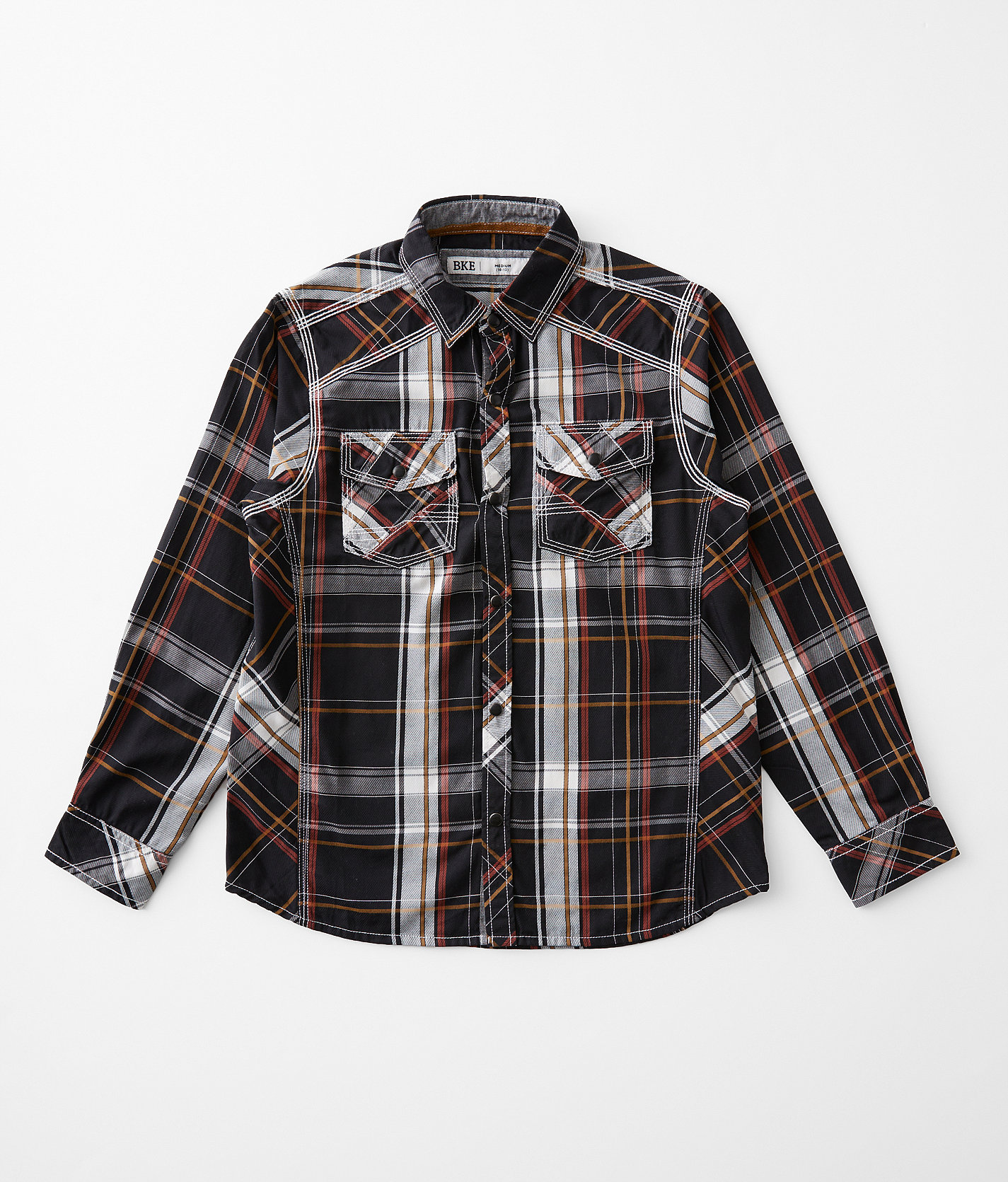 Boys - BKE Plaid Shirt - Boy's Shirts in Black Tobacco