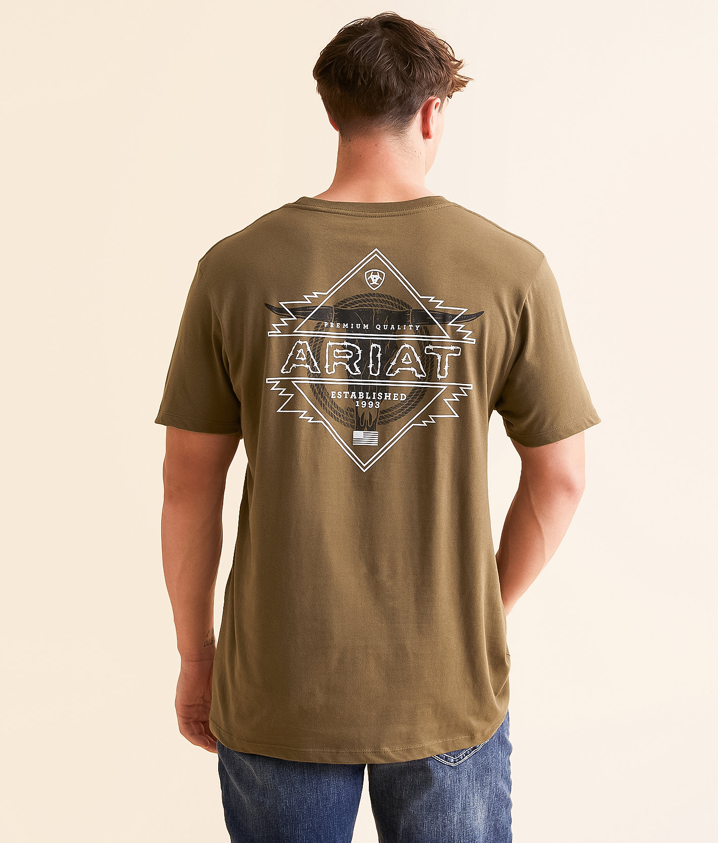 Ariat Badlands Longhorn T-Shirt - Men's T-Shirts in Teak