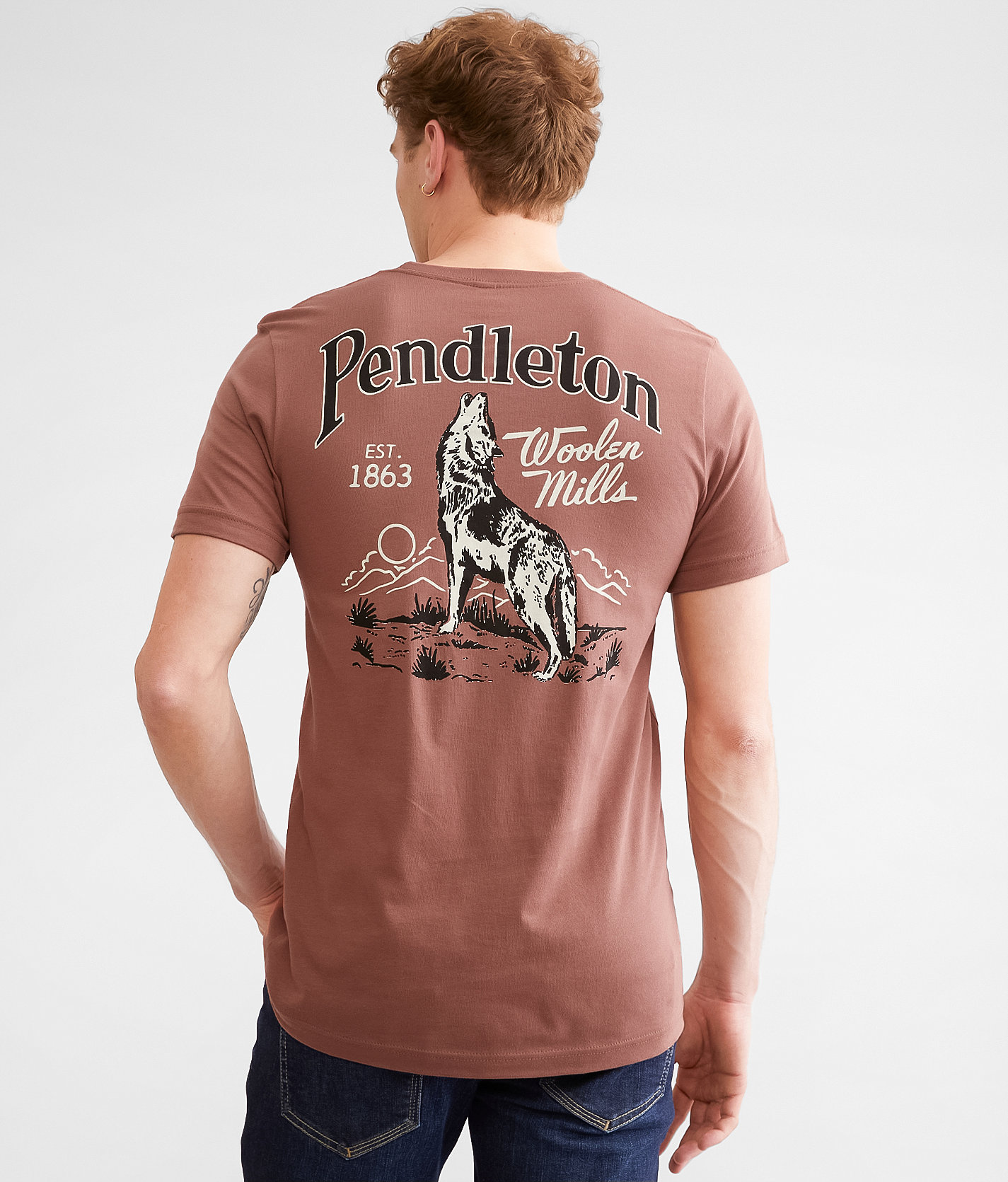 Pendleton Howling Wolf T-Shirt - Men's T-Shirts in Chestnut
