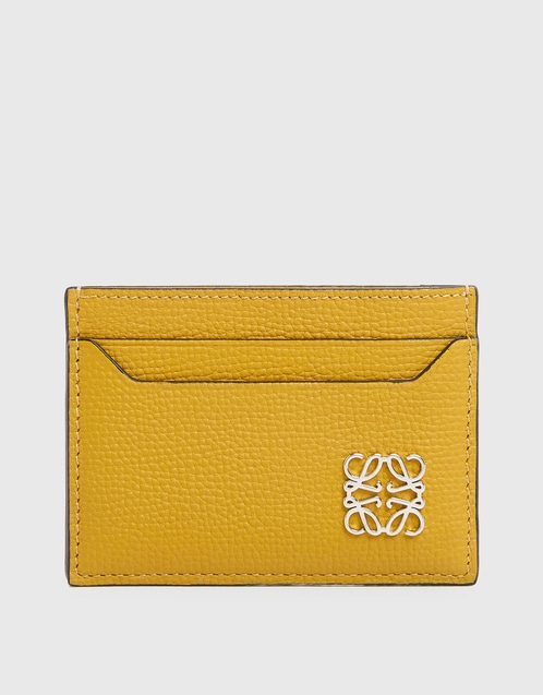 Anagram Plain Pebble Grain Calfskin Card Holder