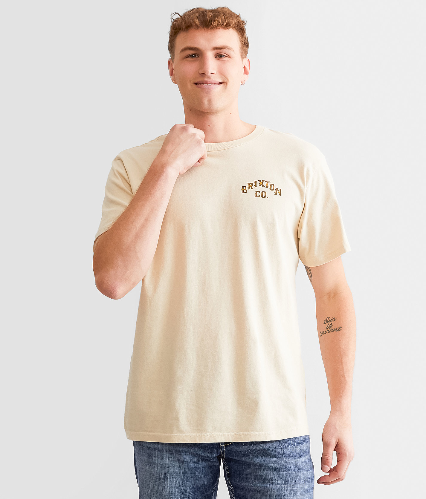 Brixton Homer T-Shirt - Men's T-Shirts in Cream
