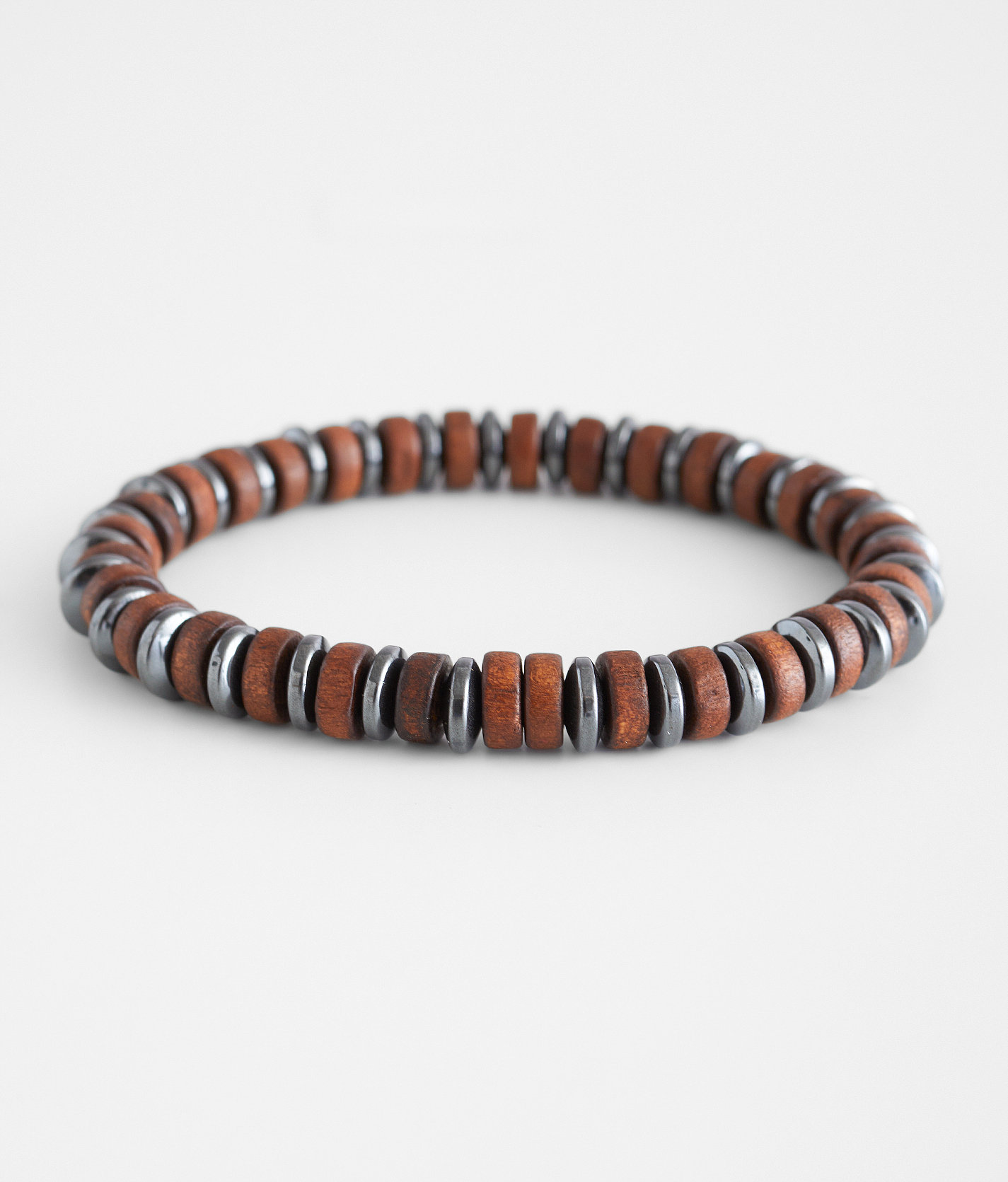 BKE Wood & Metal Beaded Bracelet - Men's Jewelry in Brown