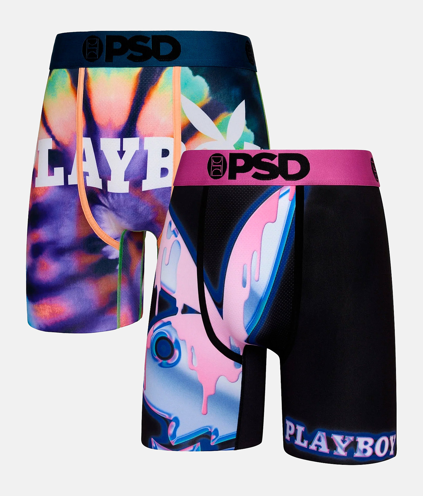 PSD Playboy Prelude 2 Pack Stretch Boxer Briefs - Men's Boxer Briefs in Multi