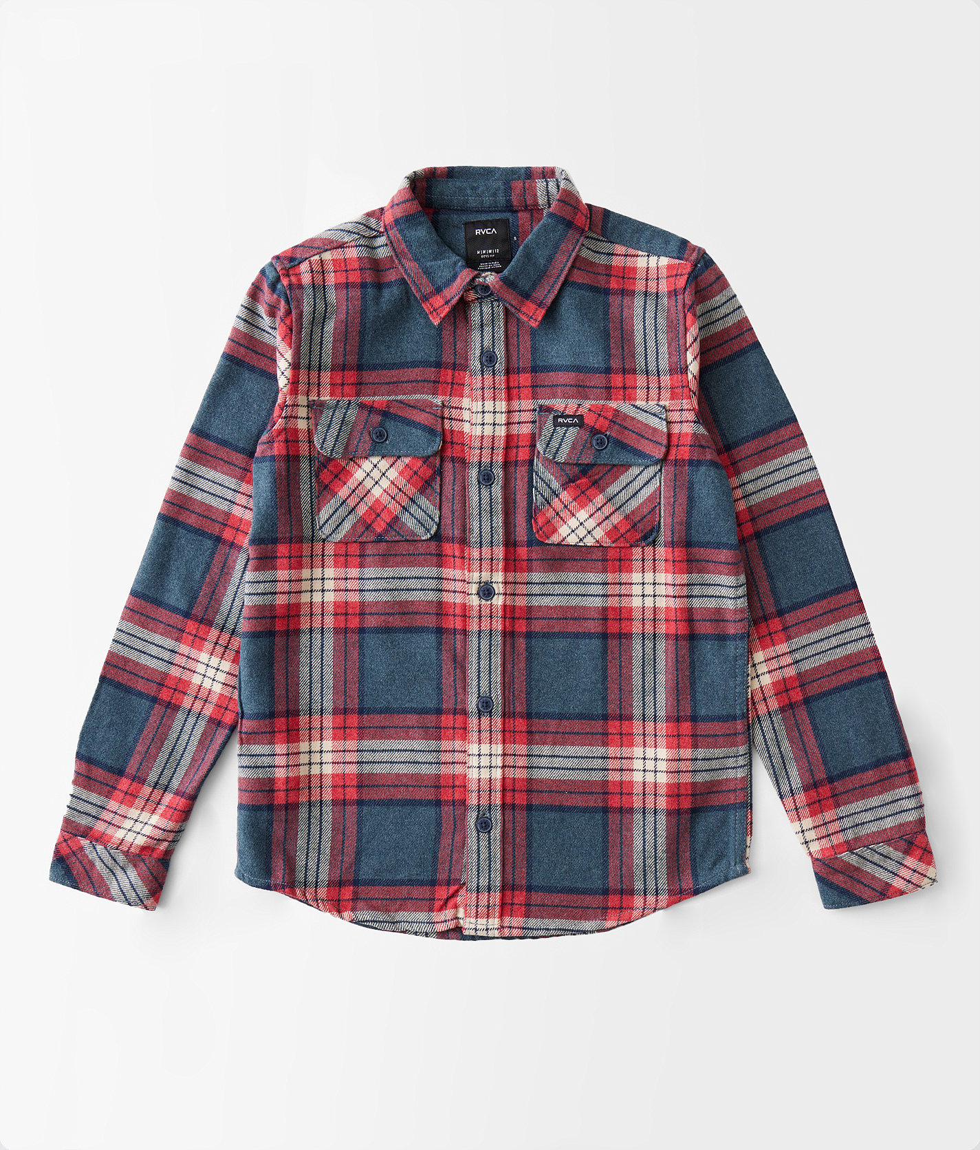 Boys - RVCA That'll Work Flannel Shirt - Boy's Shirts in Duck Blue