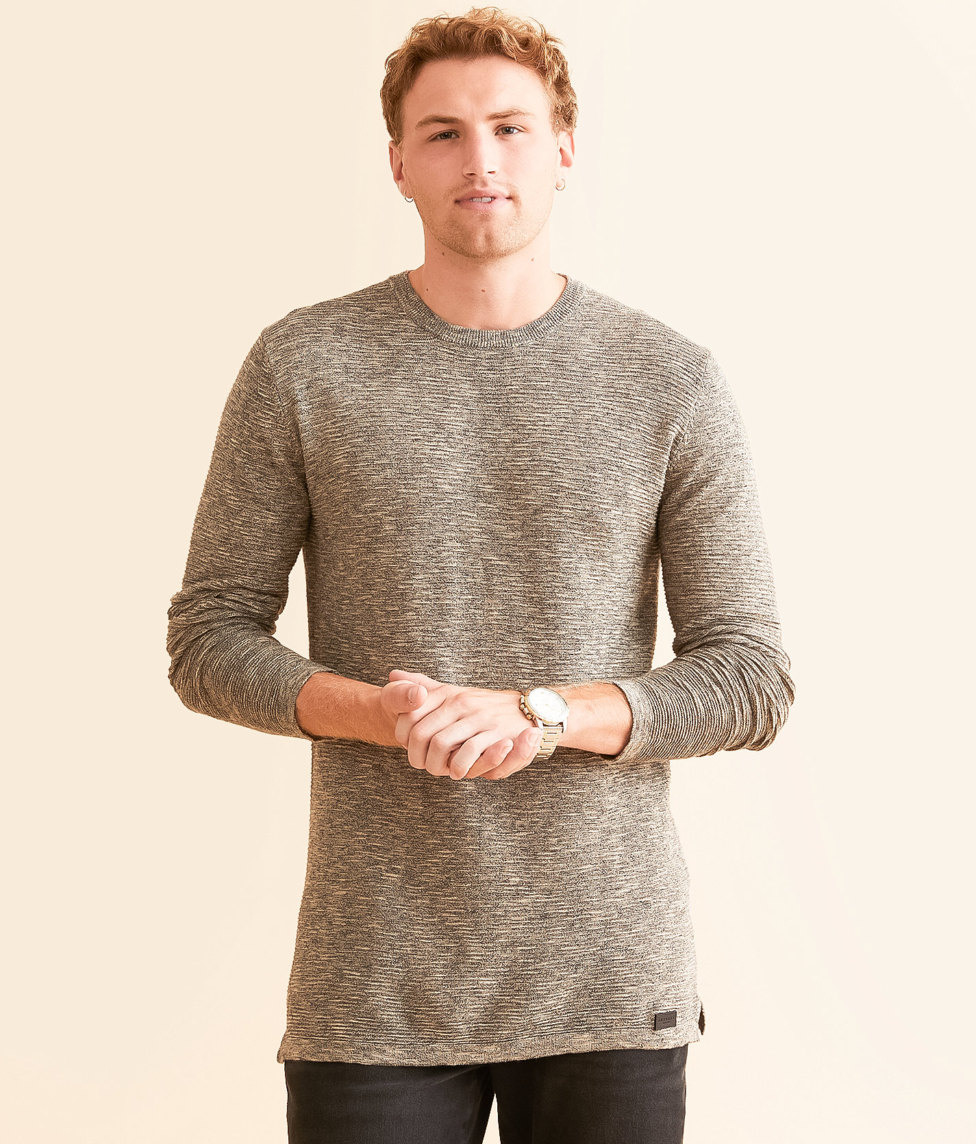 Outpost Makers Marled Sweater - Men's Sweaters in Black Khaki