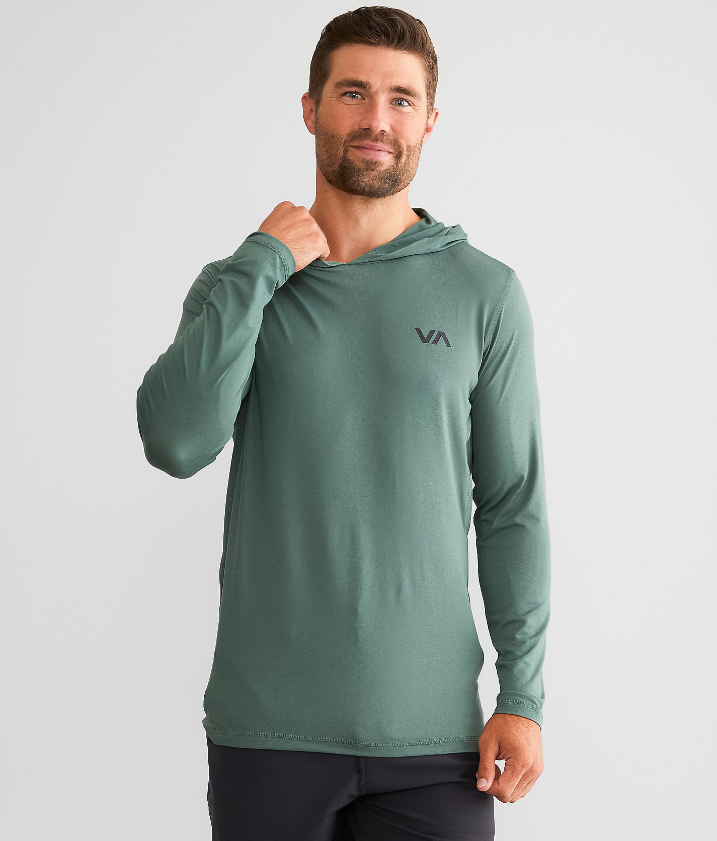 RVCA Sport Vent Hoodie - Men's Sweatshirts in Old Sage
