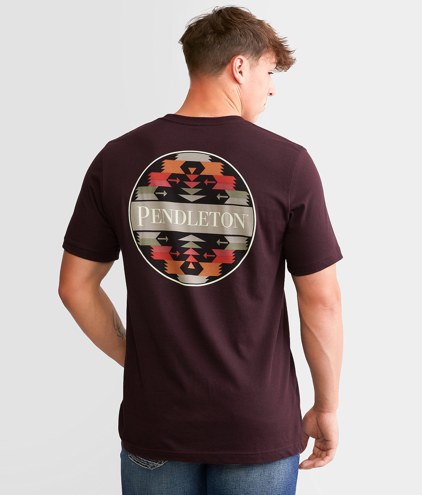 Pendleton Bridge Creek Circle T-Shirt - Men's T-Shirts in Oxblood