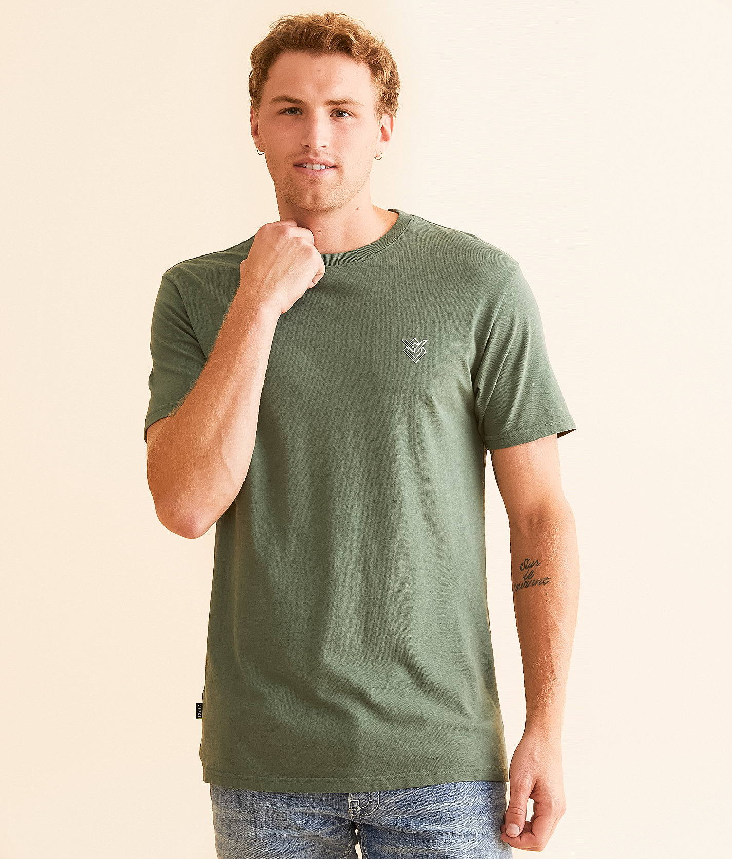 Veece Verbal Vortex T-Shirt - Men's T-Shirts in Washed Olive Heather