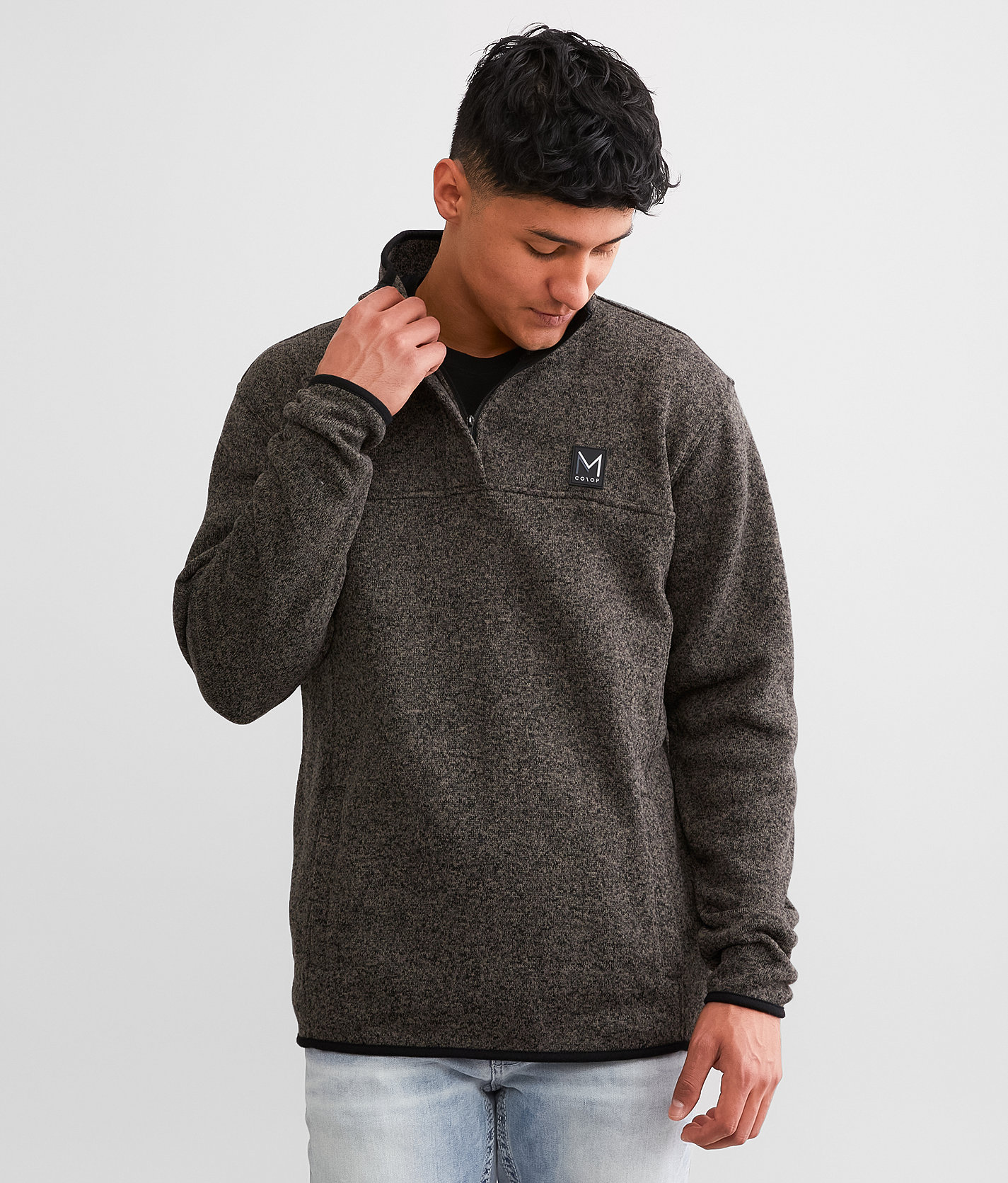 Maven Co-op Quarter Zip Pullover - Men's Sweatshirts in Black Charcoal