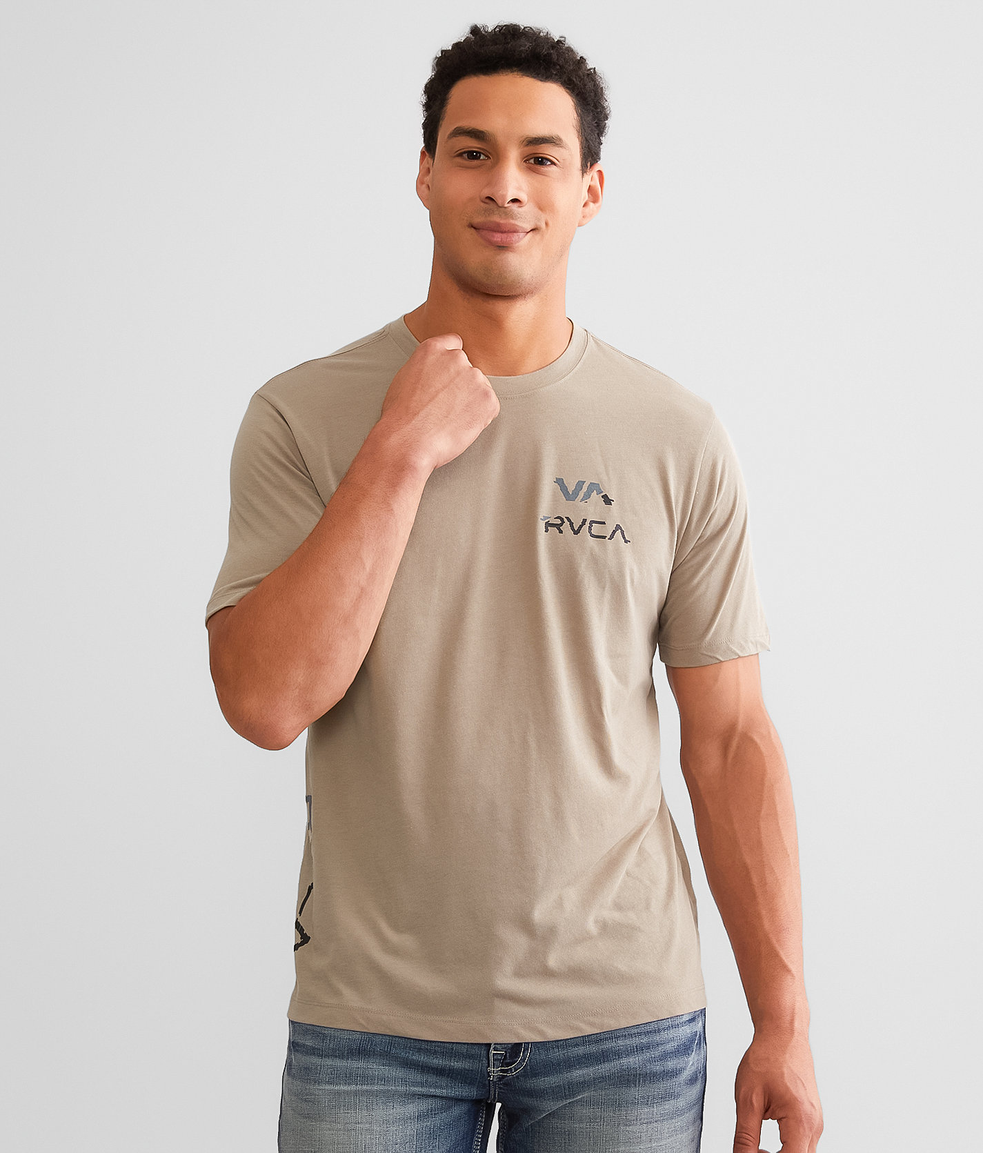 RVCA Cut VA Sport T-Shirt - Men's T-Shirts in Dark Khaki Sport