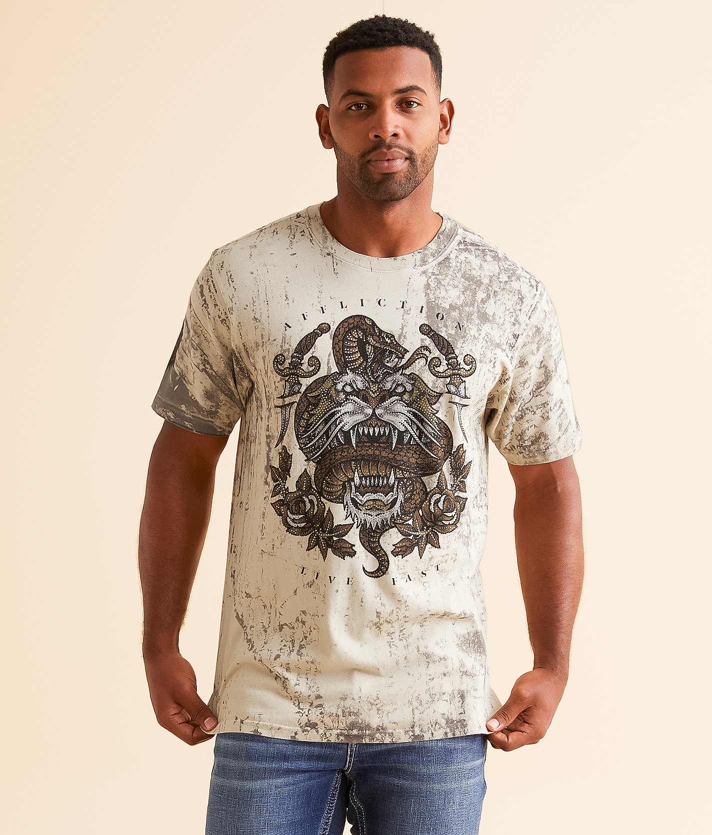 Affliction Brawl City T-Shirt - Men's T-Shirts in Light Tobacco