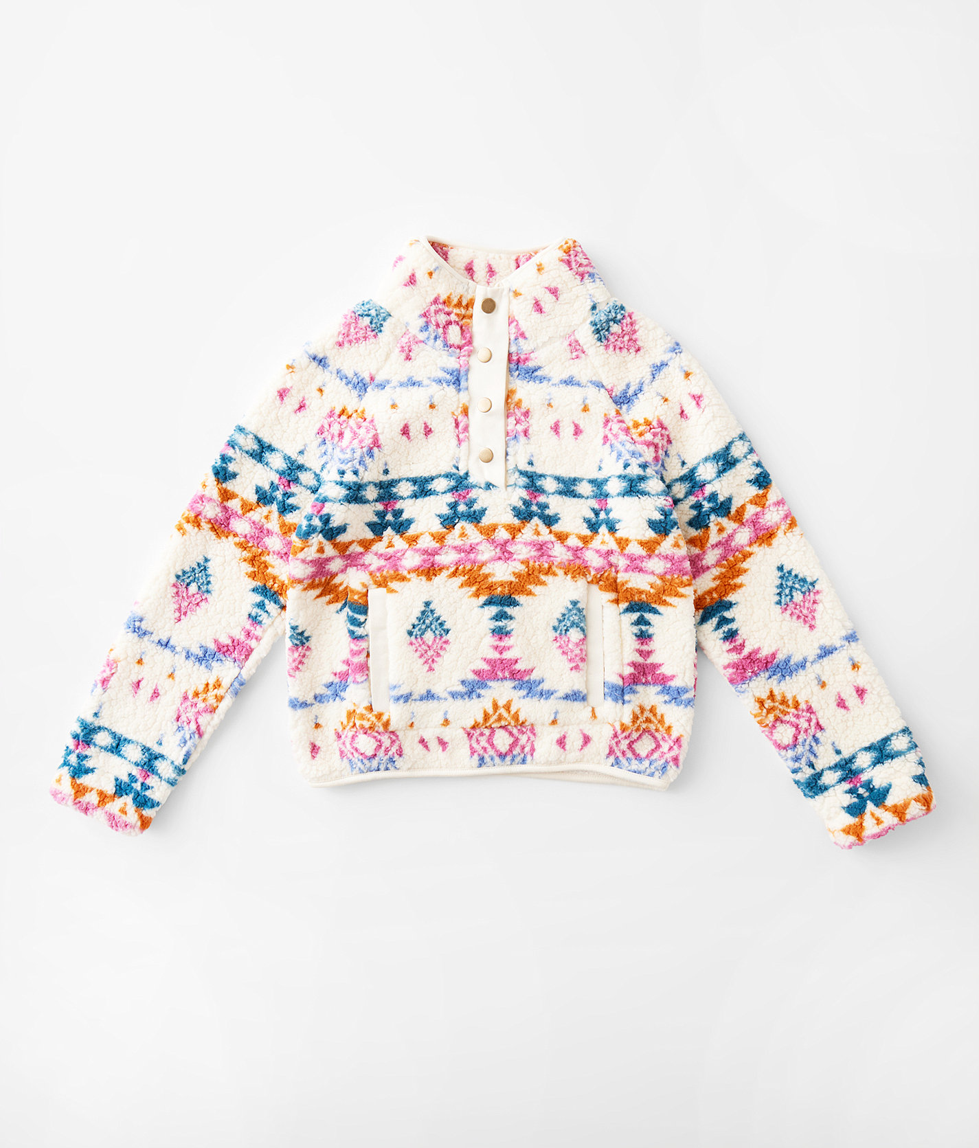 Girls - Modish Rebel Sherpa Pullover - Girl's Sweatshirts in Multi Aztec