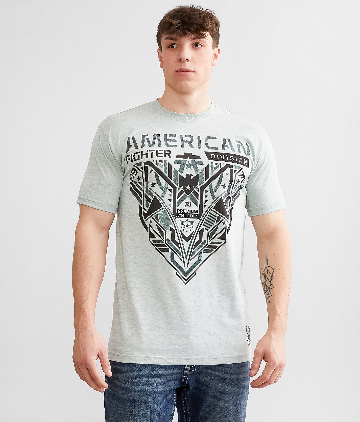 American Fighter Hollins T-Shirt - Men's T-Shirts in Iceberg Green Zephyr Blue
