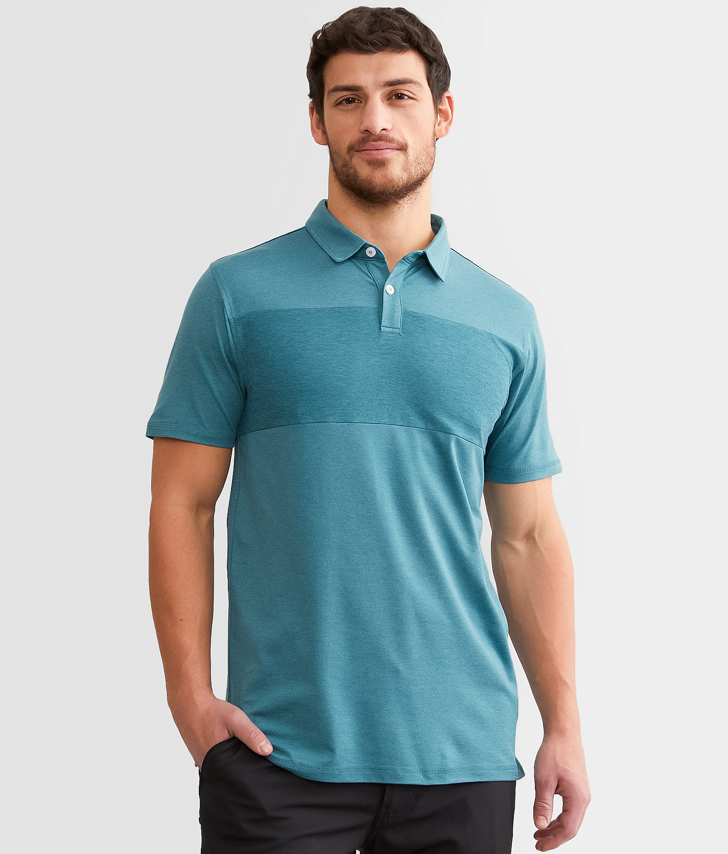 BKE Marston Performance Polo - Men's Polos in Teal