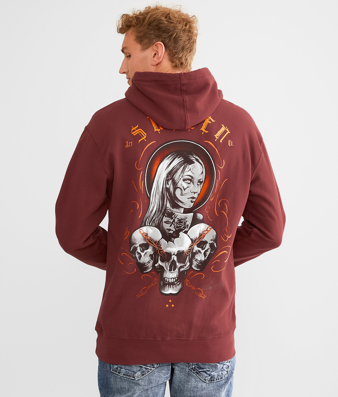 Sullen Cody Clown Hooded Sweatshirt - Men's Sweatshirts in Rum Raisin