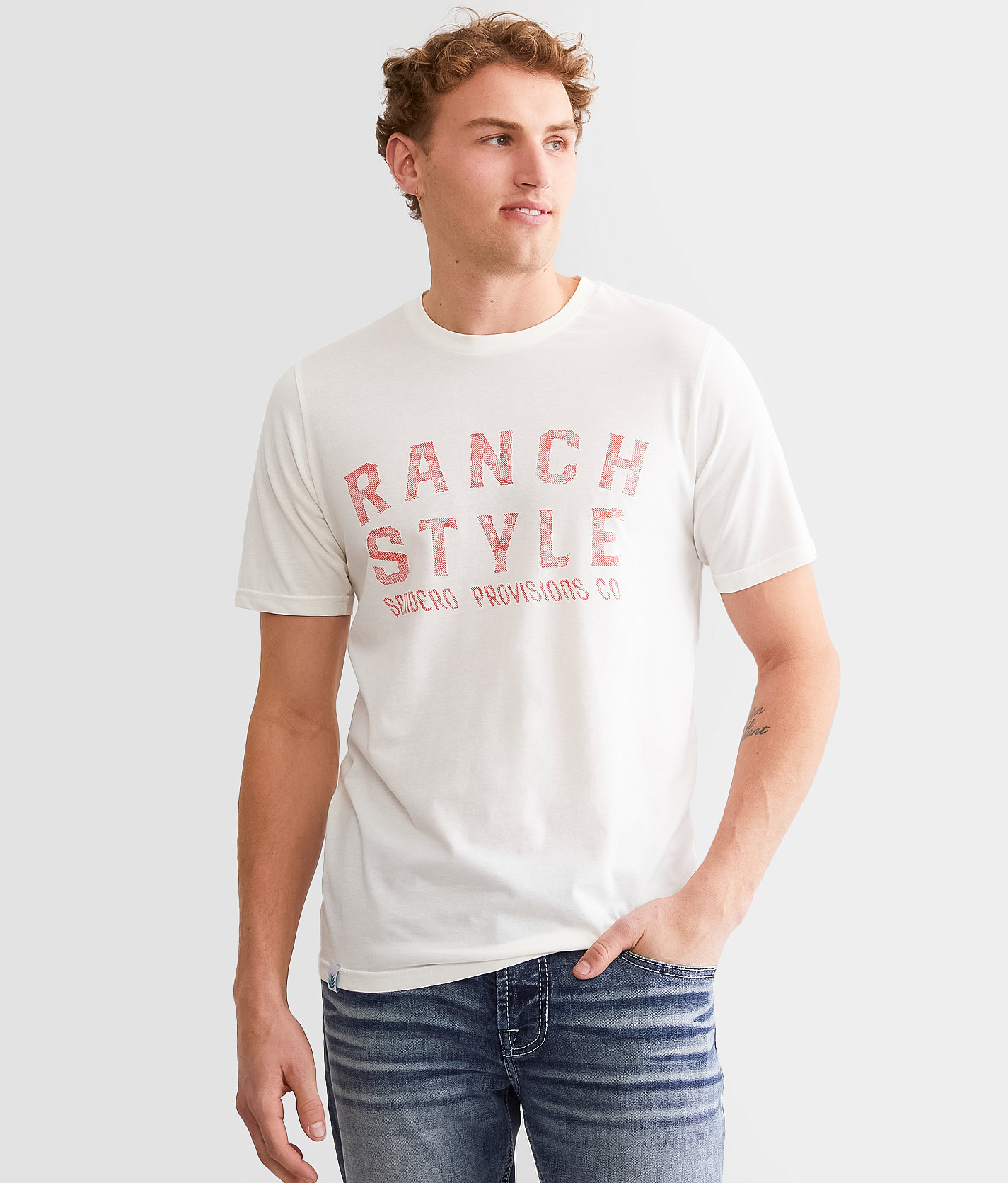 Sendero Provisions Co. Ranch Style T-Shirt - Men's T-Shirts in Vintage White