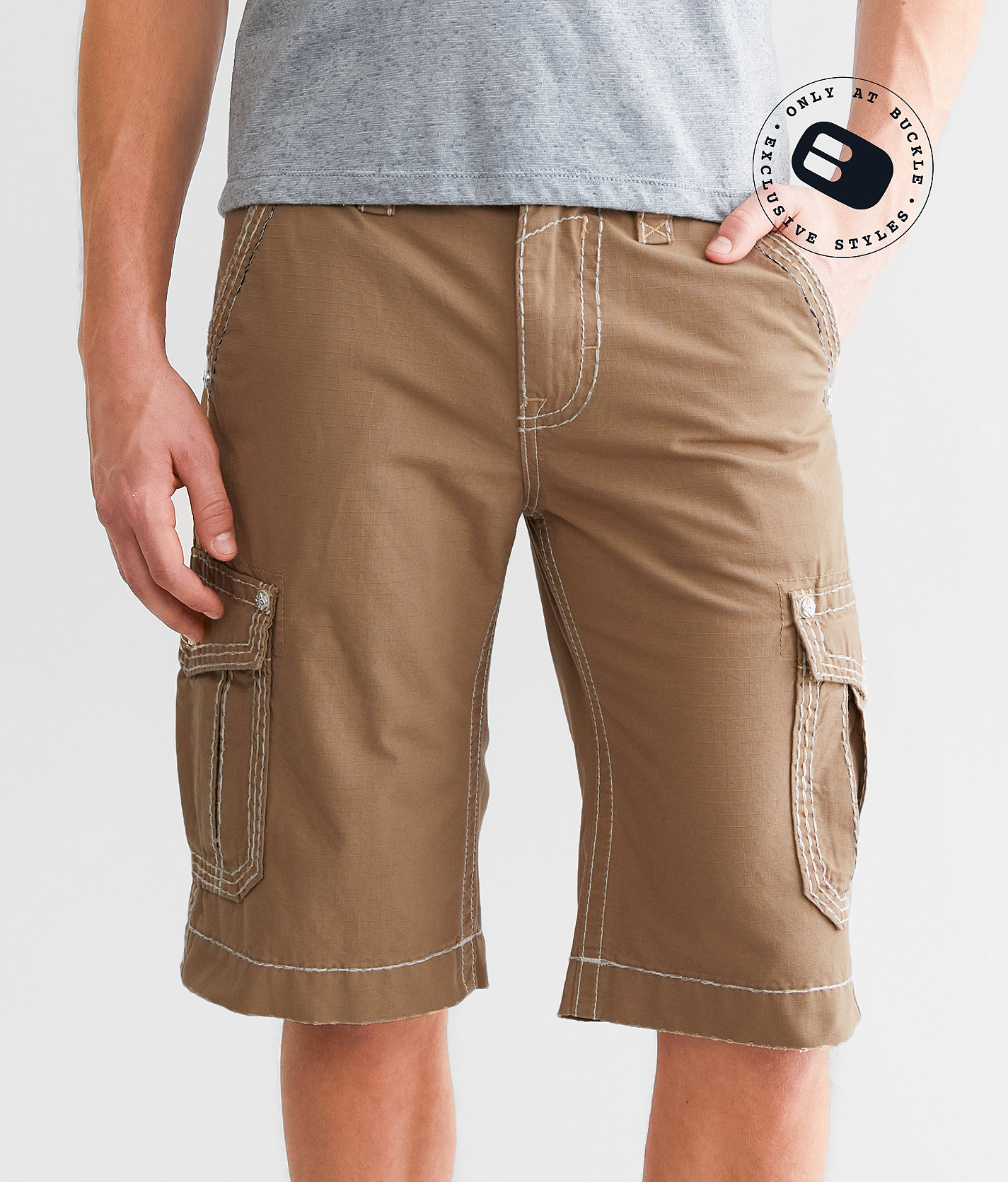 Rock Revival Classic Ripstop Cargo Short - Men's Shorts in Khaki