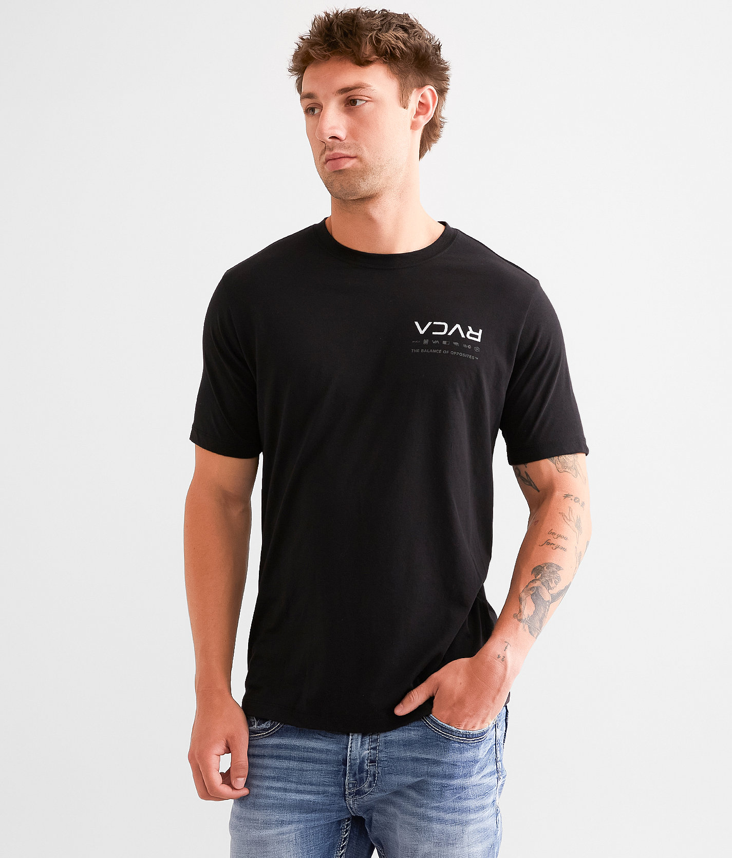 RVCA Splitter Stacks Sport T-Shirt - Men's T-Shirts in Black