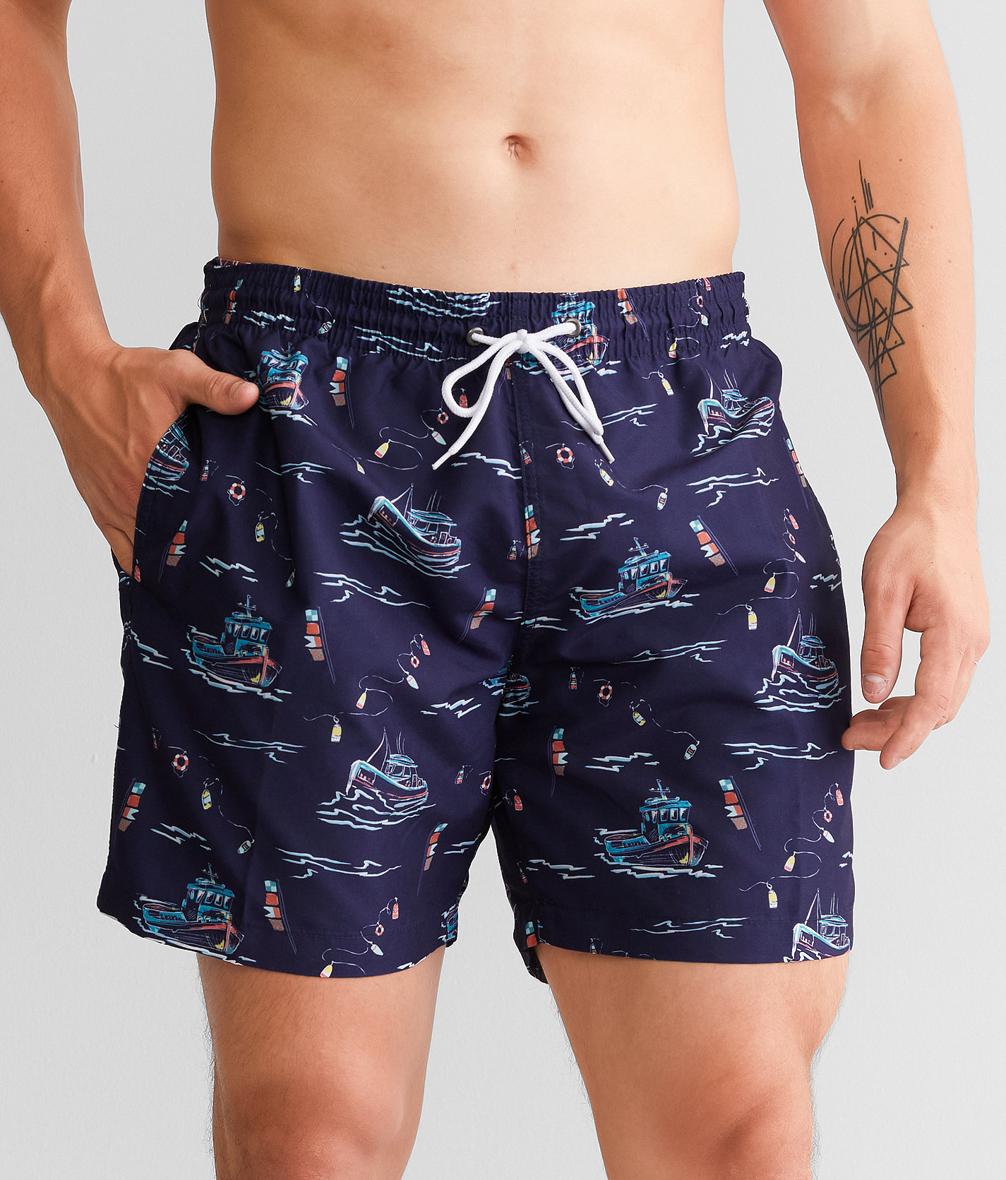 Trunks Surf & Swim Co. Deep Sea Charter Swim Trunks - Men's Clothing in Marine
