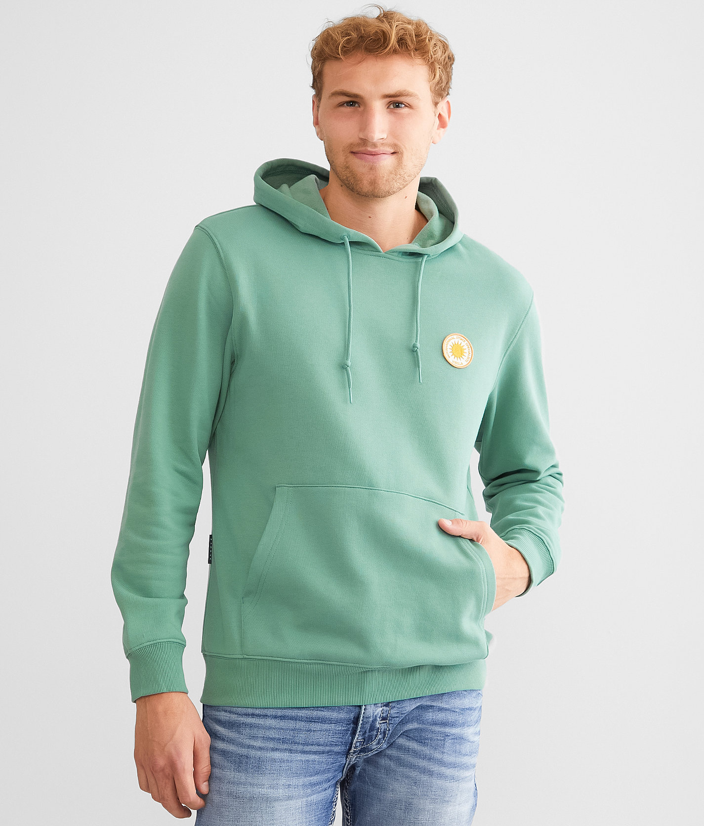 Vissla Solid Hooded Sweatshirt - Men's Sweatshirts in Smokey Jade Heather