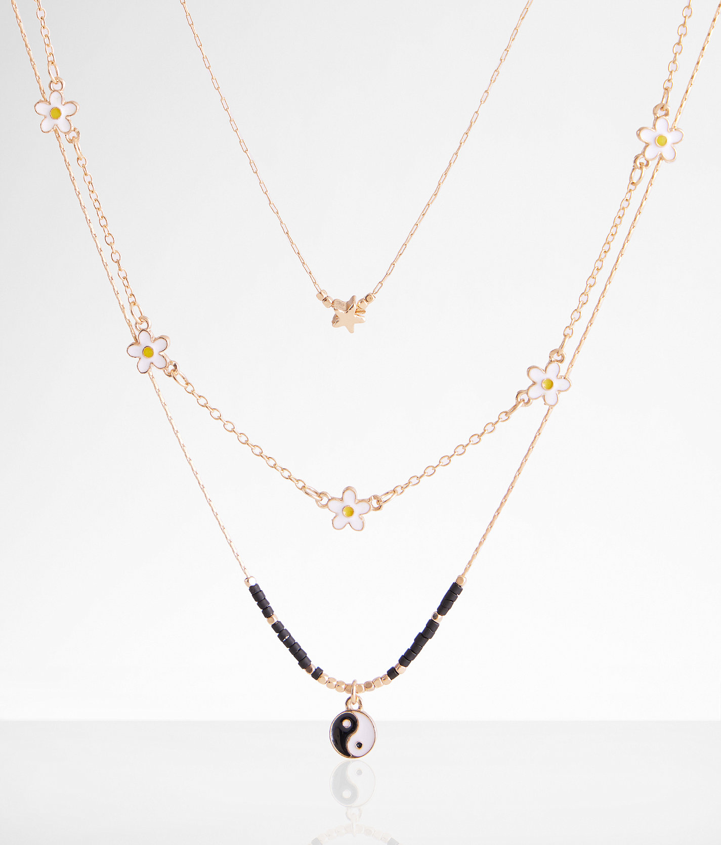 boutique by BKE 3 Pack Mixed Necklace Set - Women's Jewelry in Gold Black White