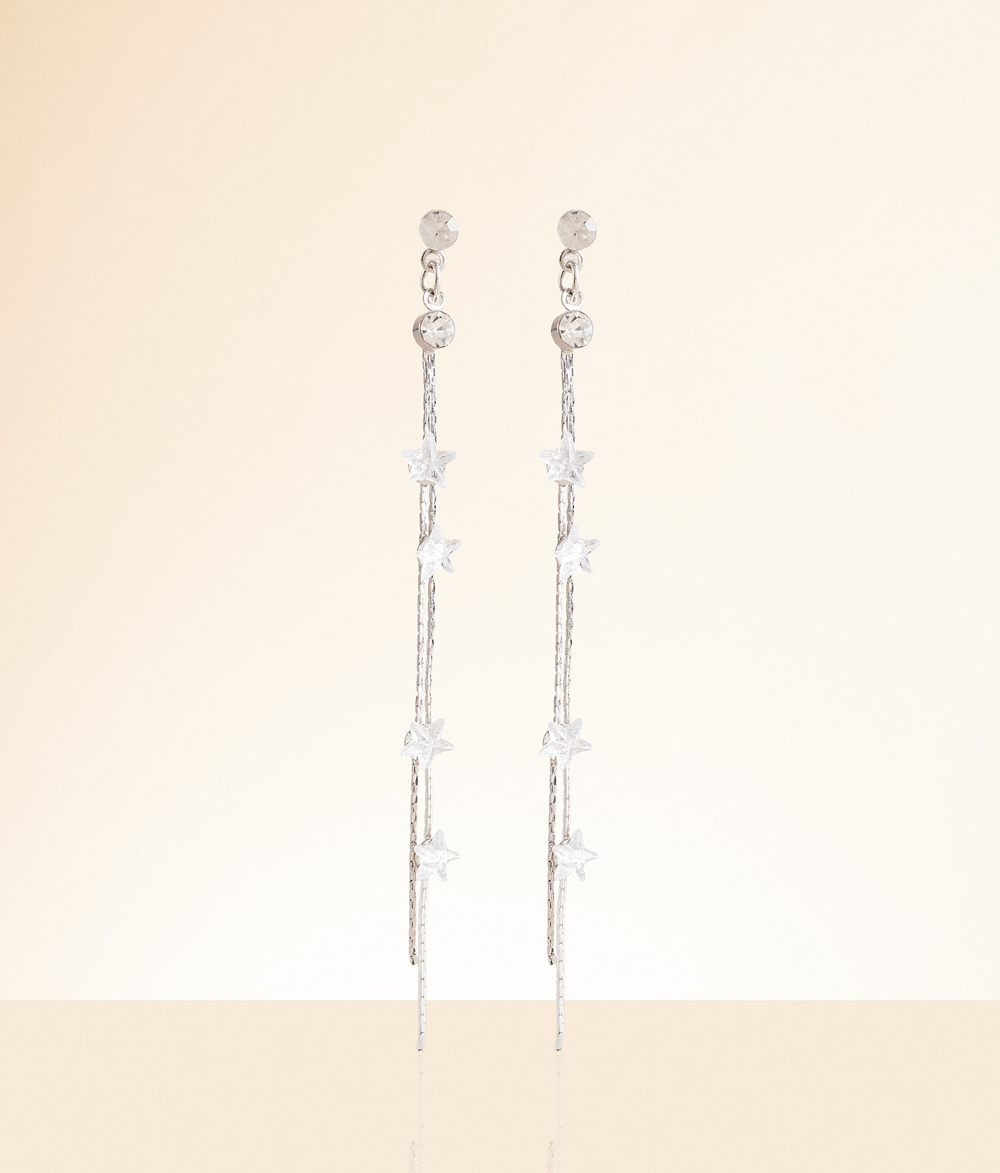 boutique by BKE Glitz Star Fringe Earring - Women's Jewelry in Silver