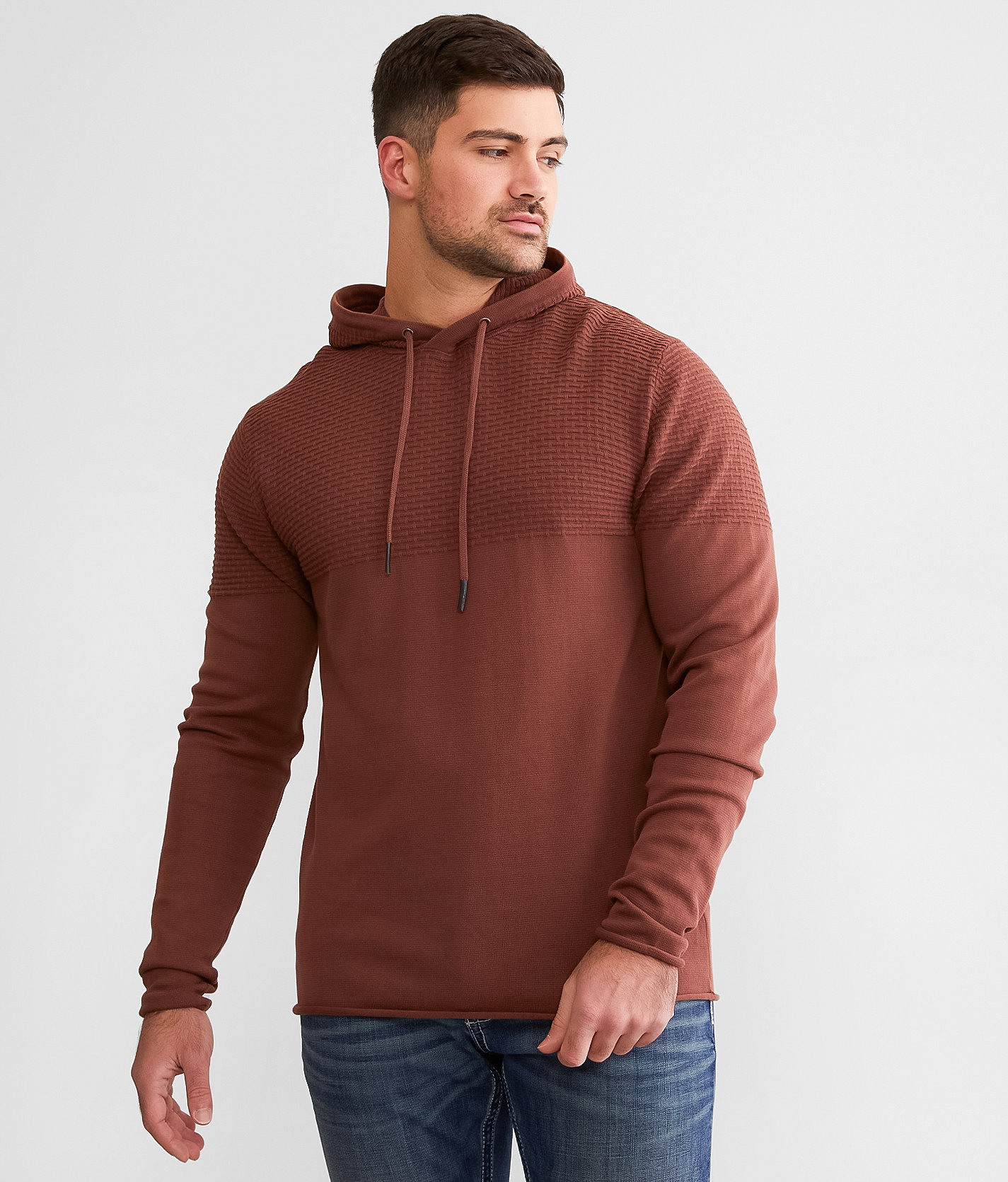 BKE Stonewash Crossroads Hooded Sweater - Men's Sweaters in Cinnamon