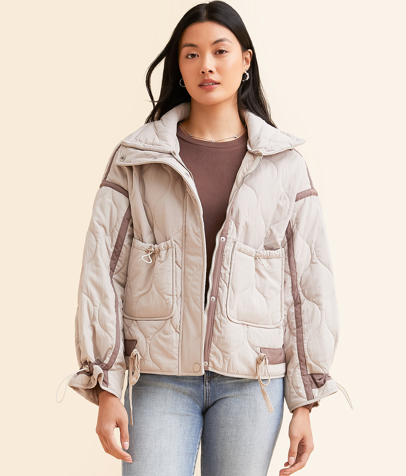 Hyfve Quilted Jacket - Women's Coats & Jackets in Taupe